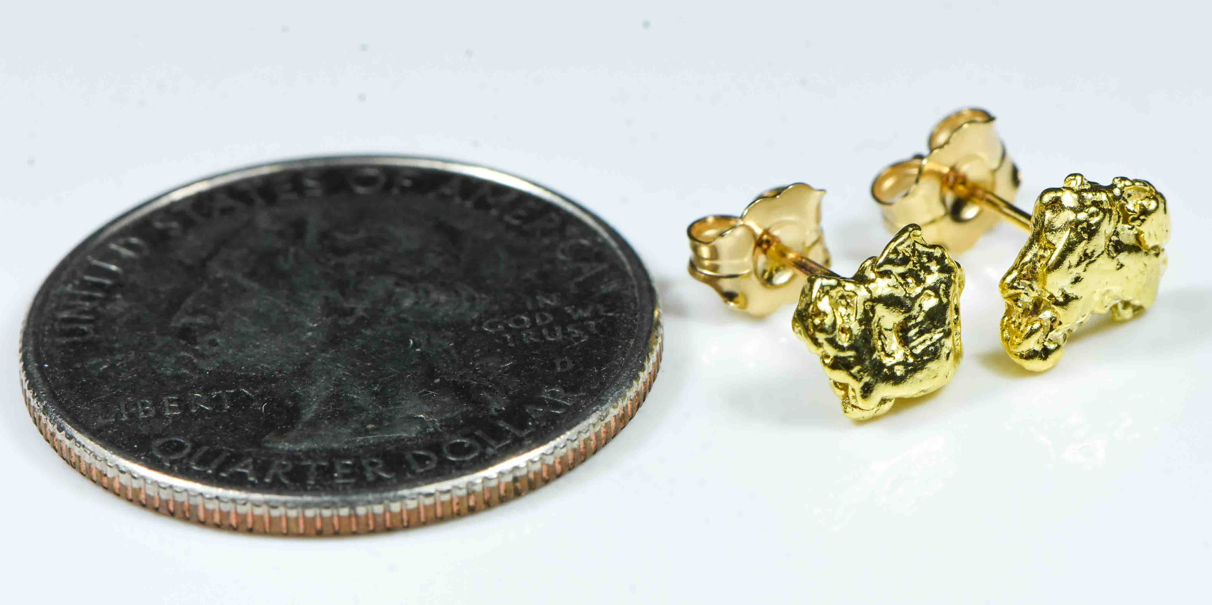 #587 Alaskan-Yukon BC Natural Gold Nugget Earrings 2.24 Grams