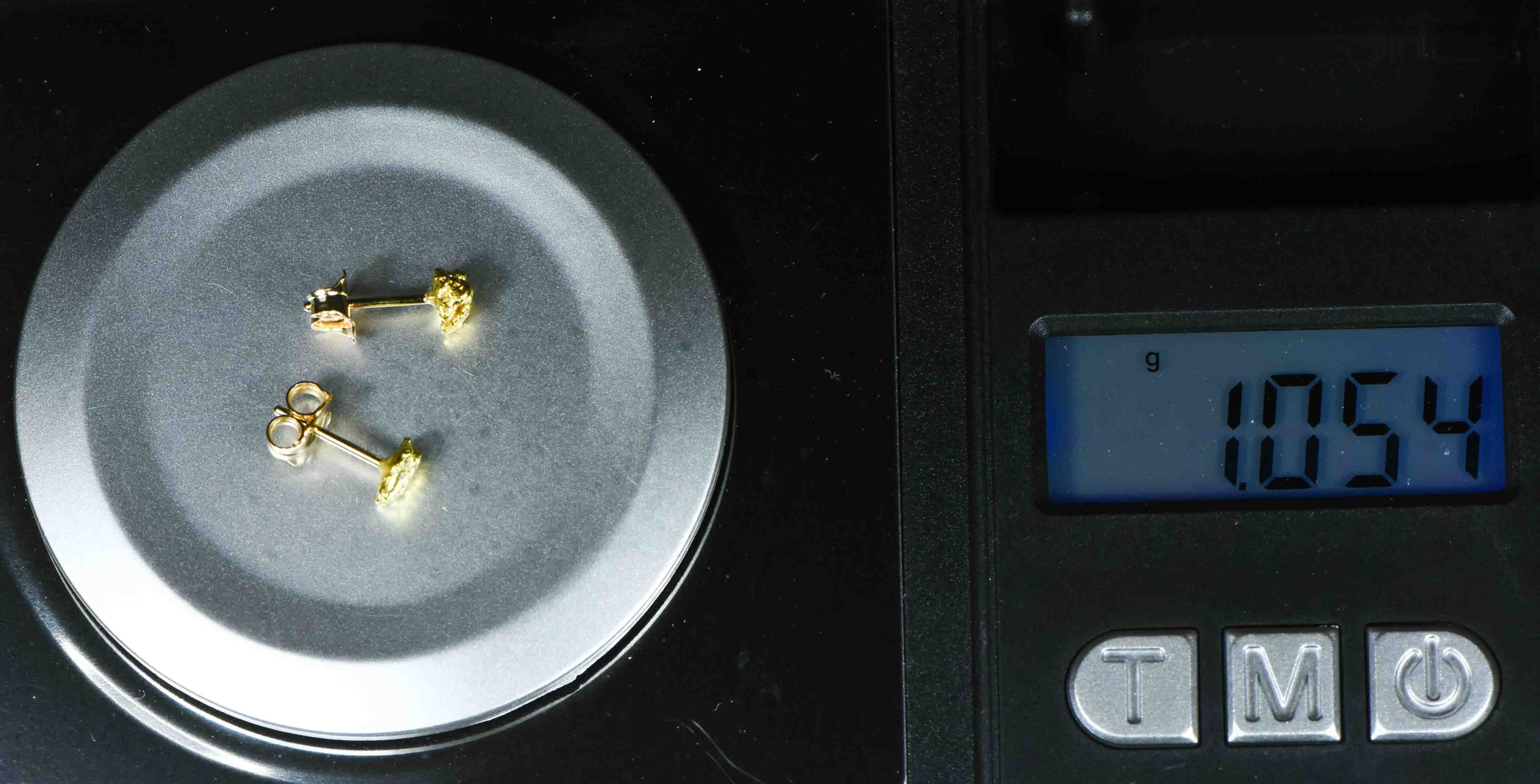 #589 Alaskan-Yukon BC Natural Gold Nugget Earrings 1.05 Grams