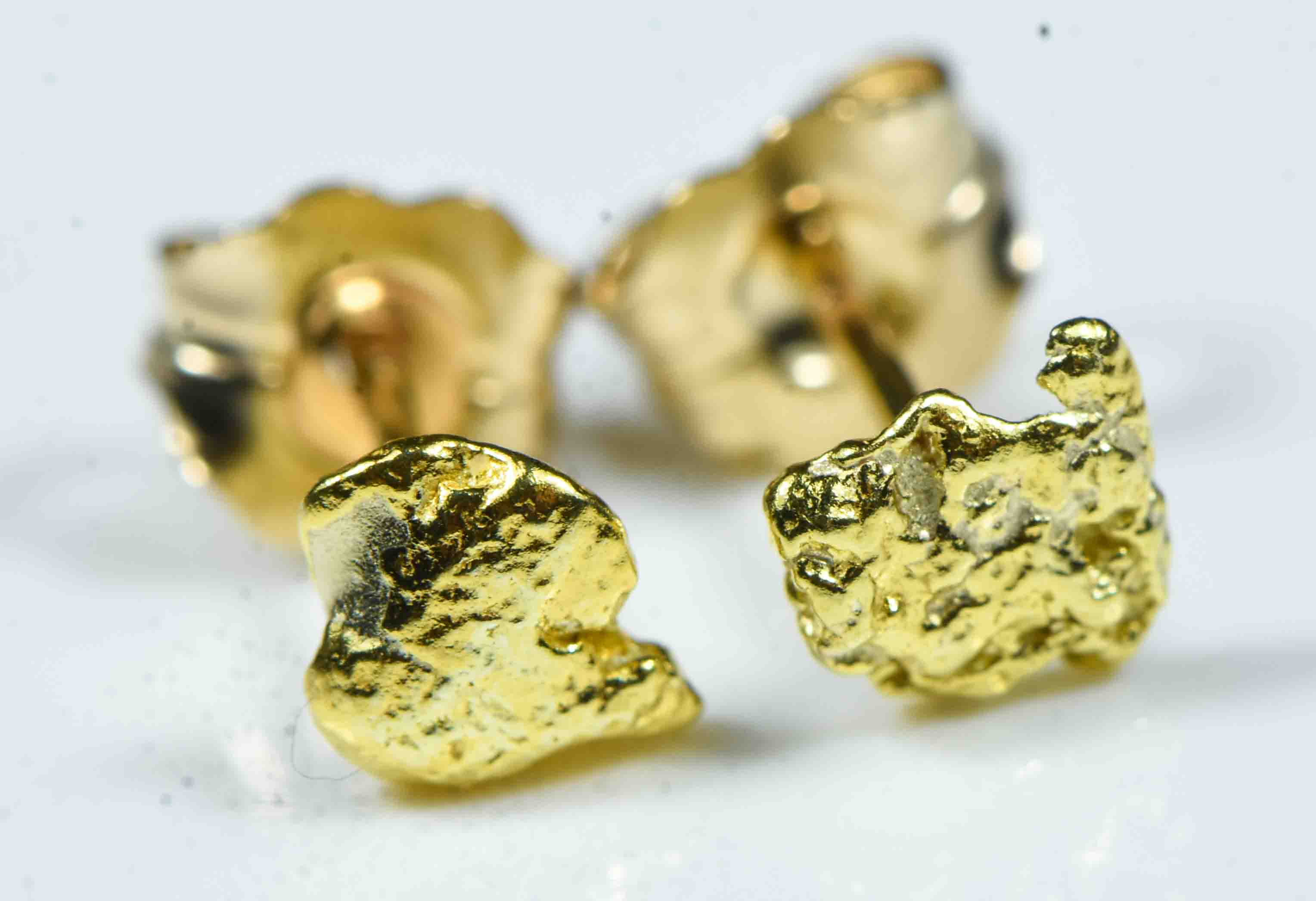 #590 Alaskan-Yukon BC Natural Gold Nugget Earrings .94 Grams