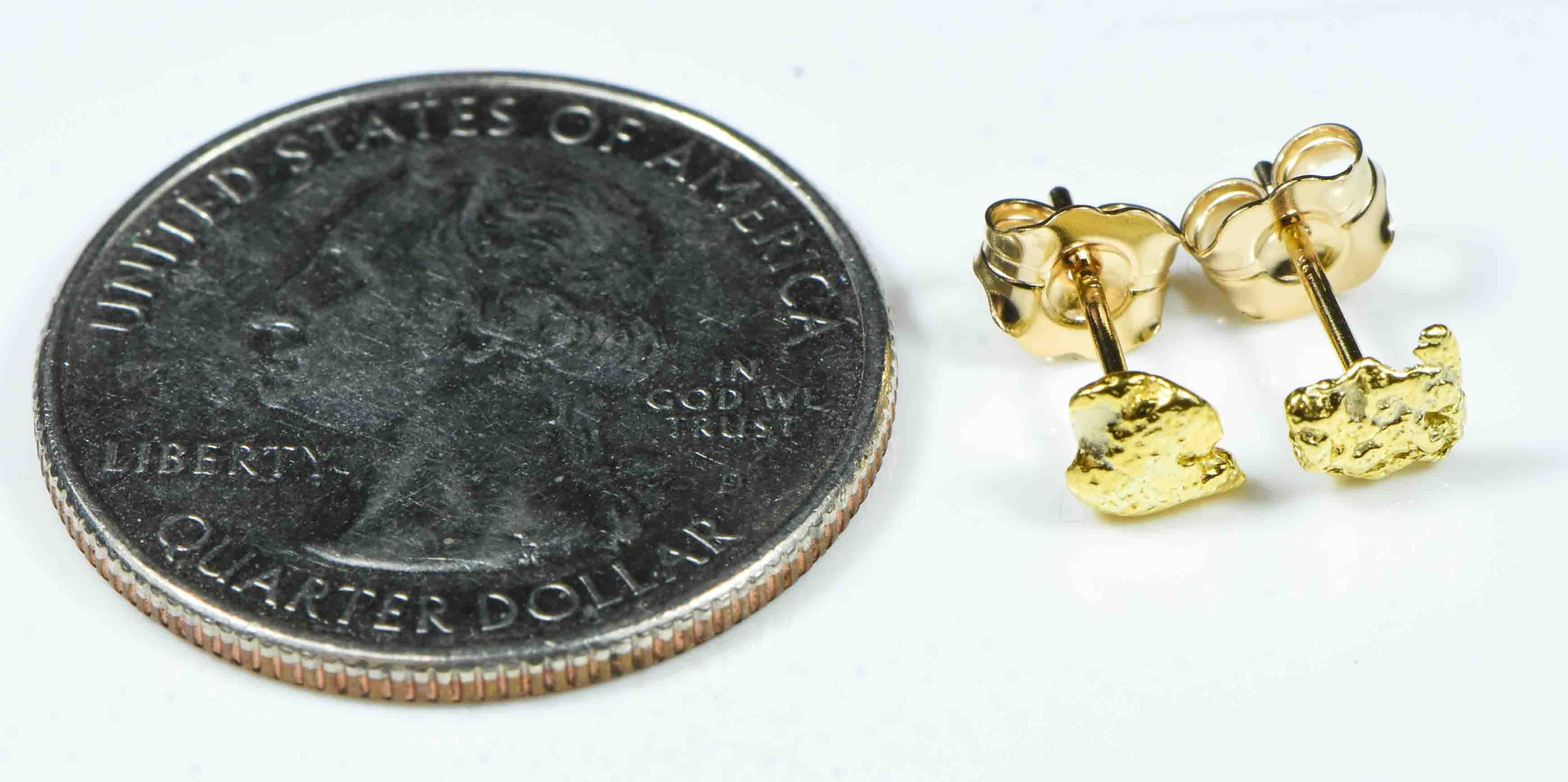 #590 Alaskan-Yukon BC Natural Gold Nugget Earrings .94 Grams