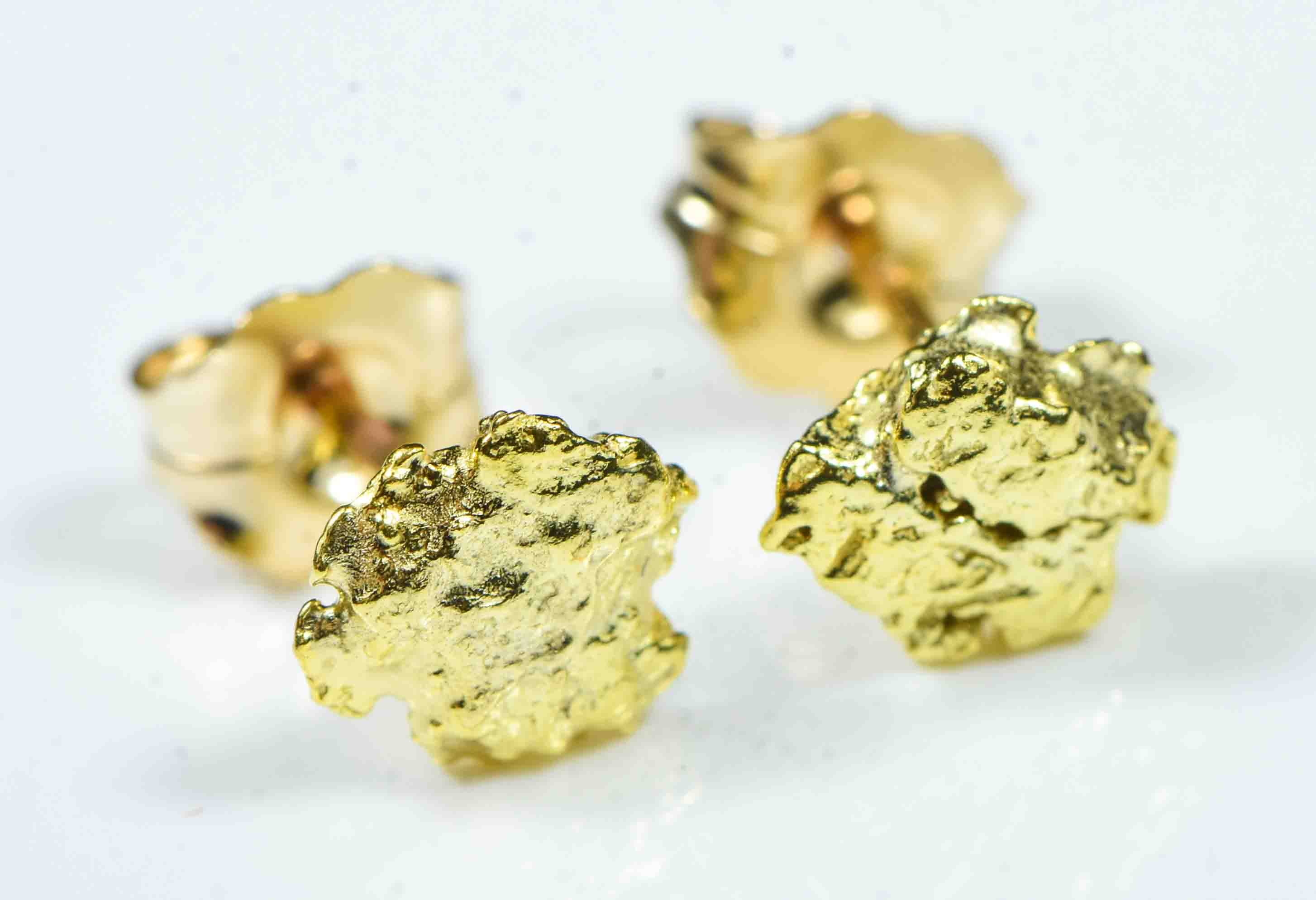 #591 Alaskan-Yukon BC Natural Gold Nugget Earrings 1.41 Grams