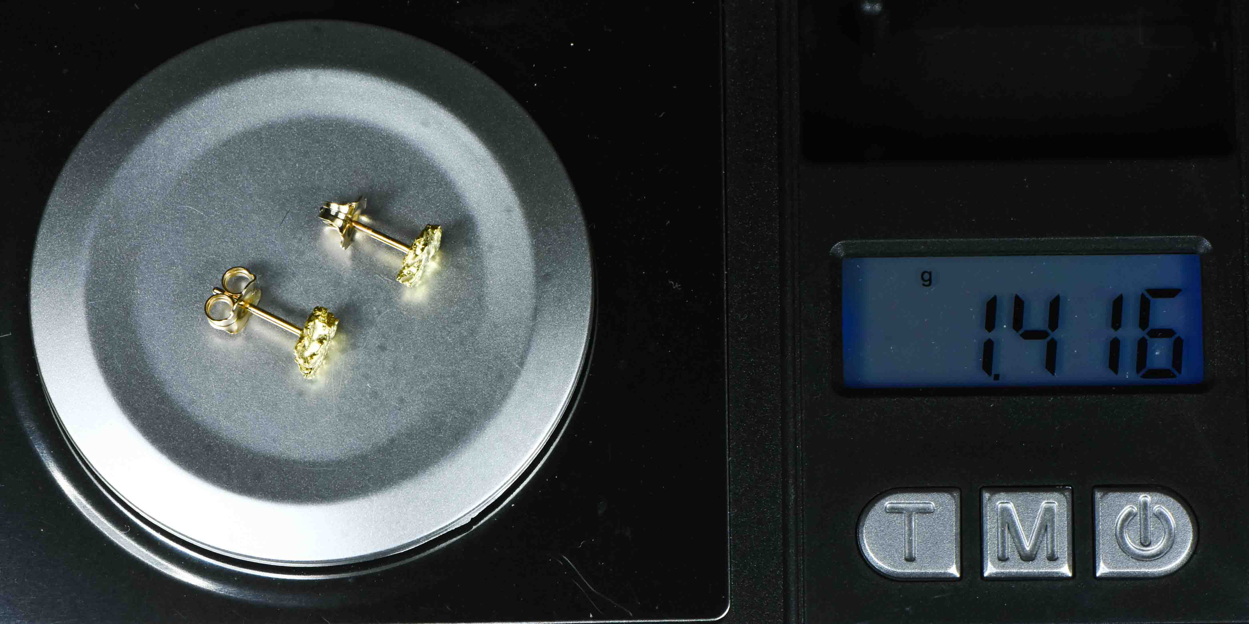 #591 Alaskan-Yukon BC Natural Gold Nugget Earrings 1.41 Grams