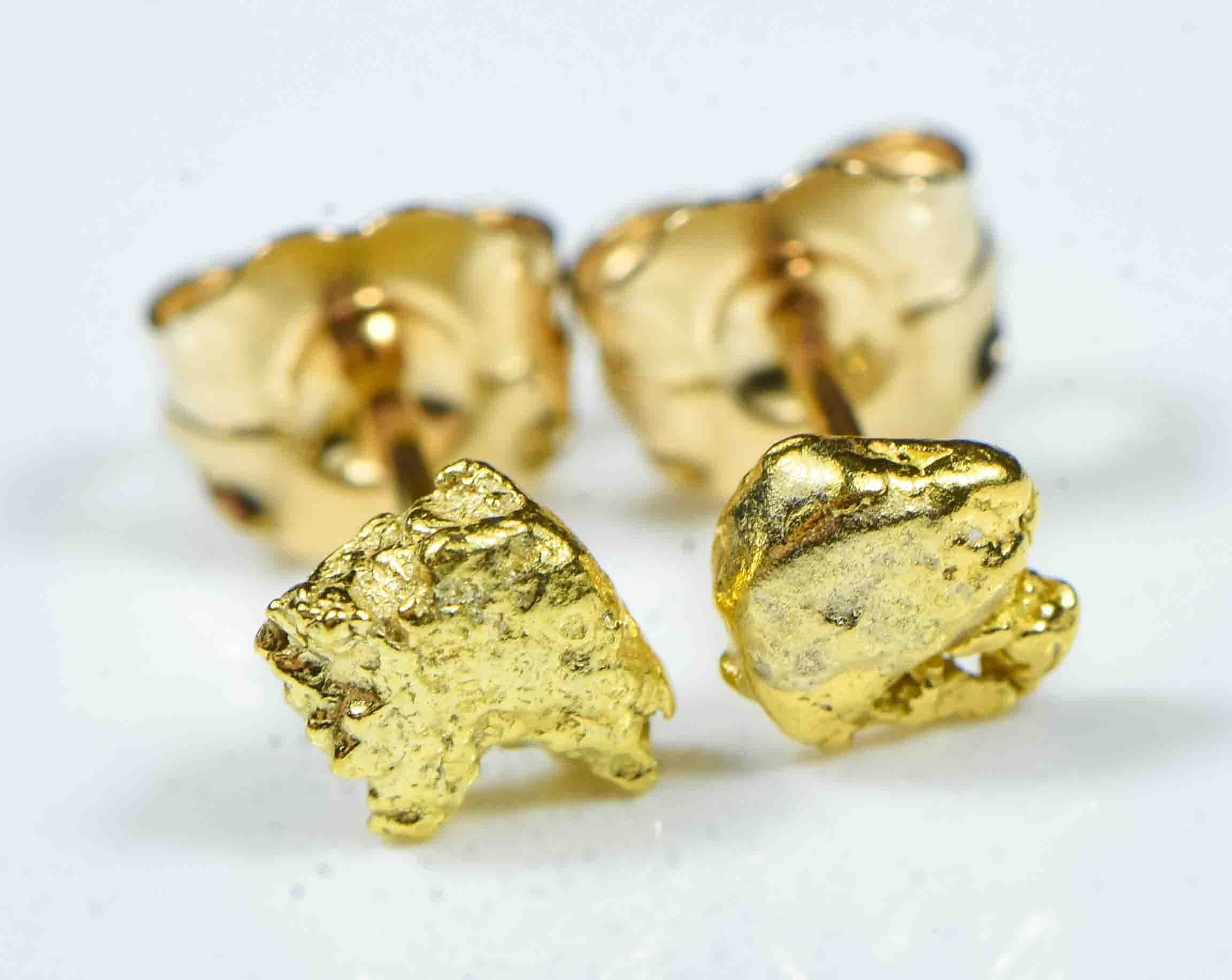 #595 Alaskan-Yukon BC Natural Gold Nugget Earrings 1.00 Grams
