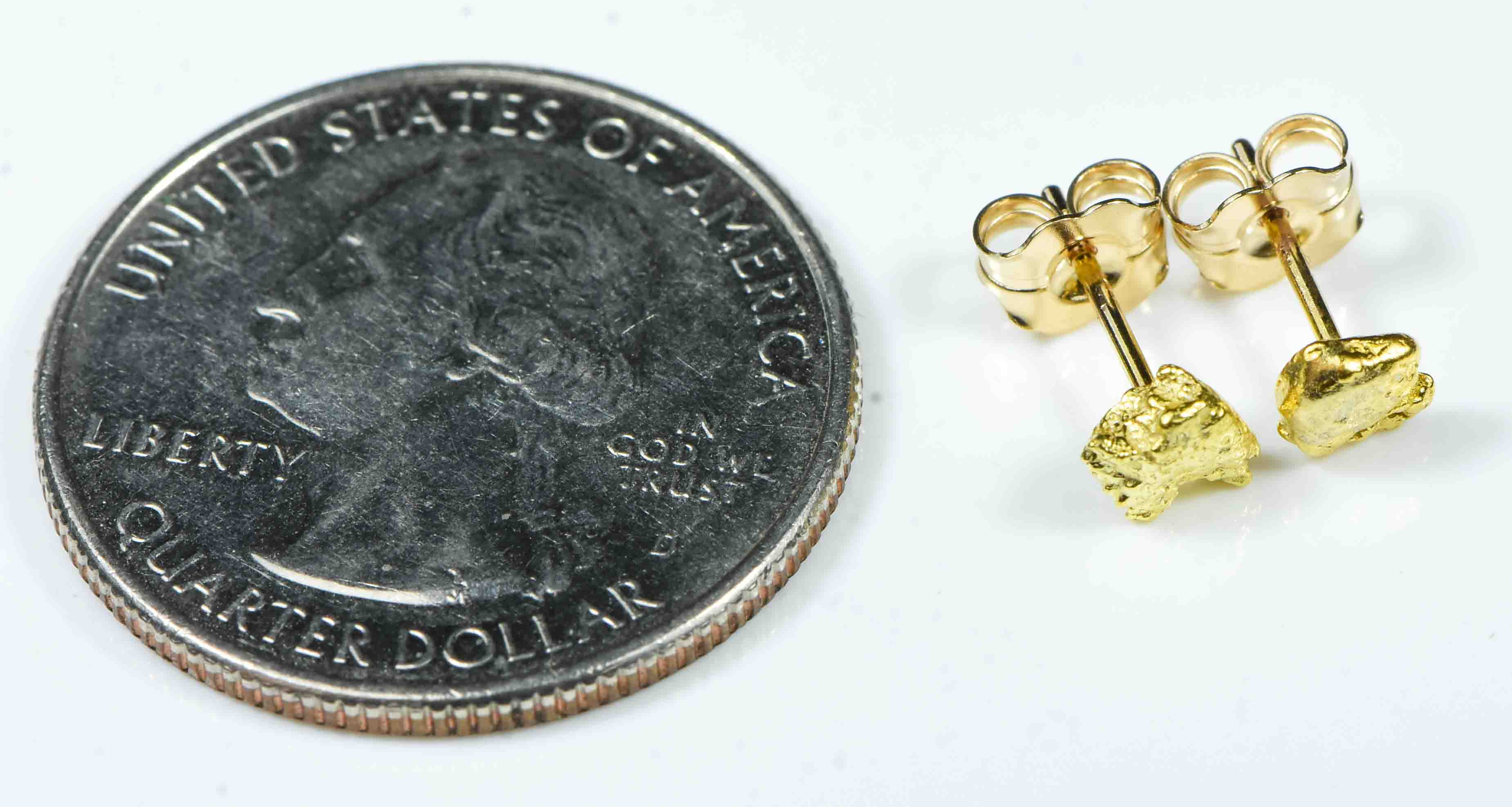 #595 Alaskan-Yukon BC Natural Gold Nugget Earrings 1.00 Grams