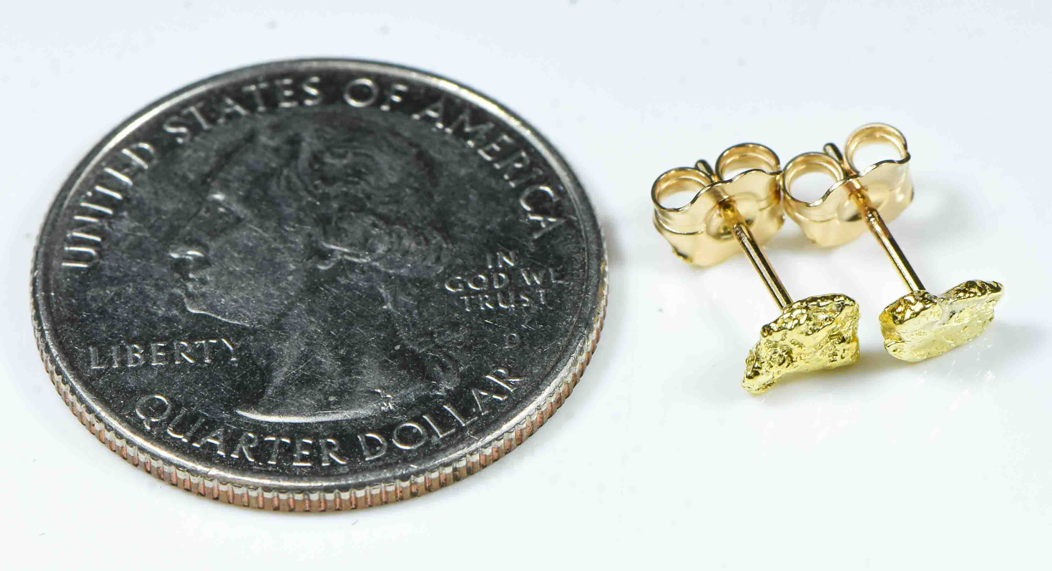 #596 Alaskan-Yukon BC Natural Gold Nugget Earrings 1.00 Grams