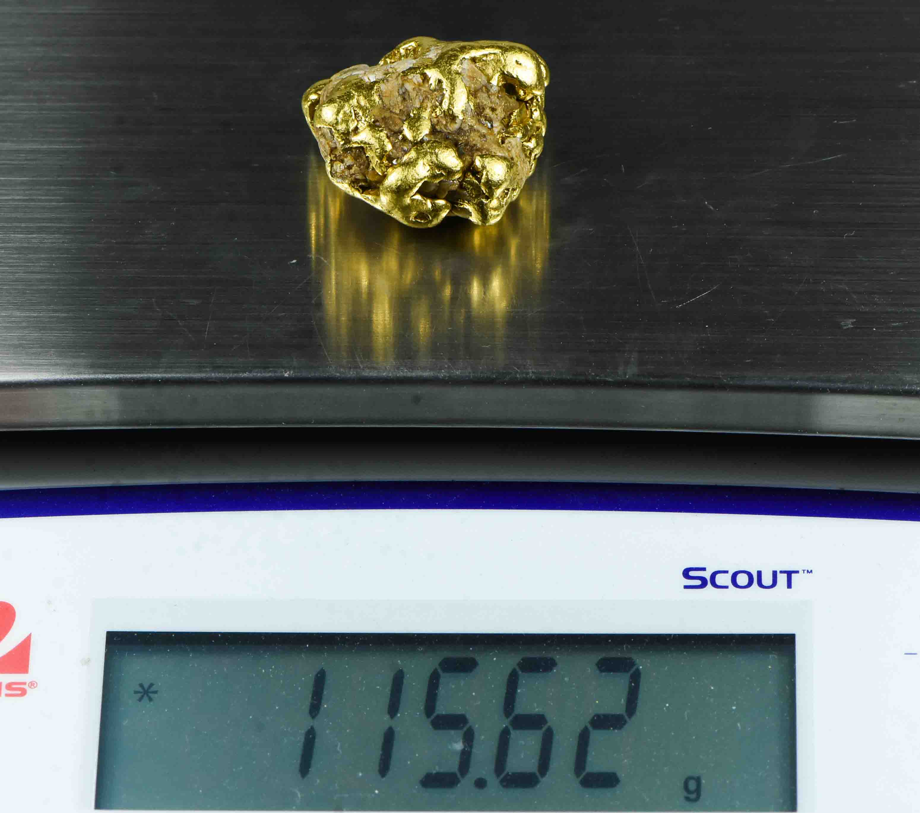 Large Silverado Gold Mine Alaskan Gold Nugget With Quartz 115.62 Grams