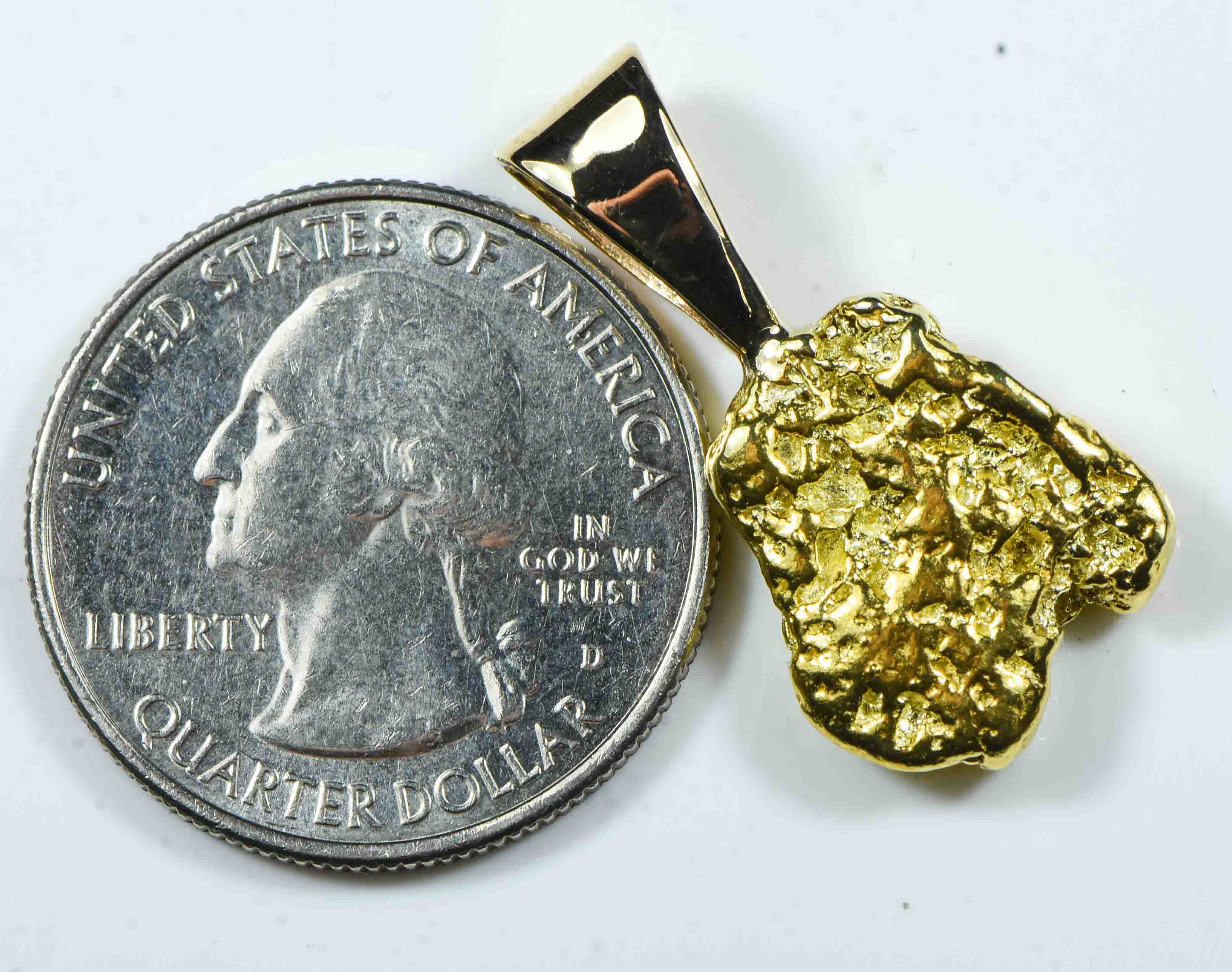 #569 Alaskan-Yukon BC Natural Gold Nugget  Pendant 7.51 Grams Authentic