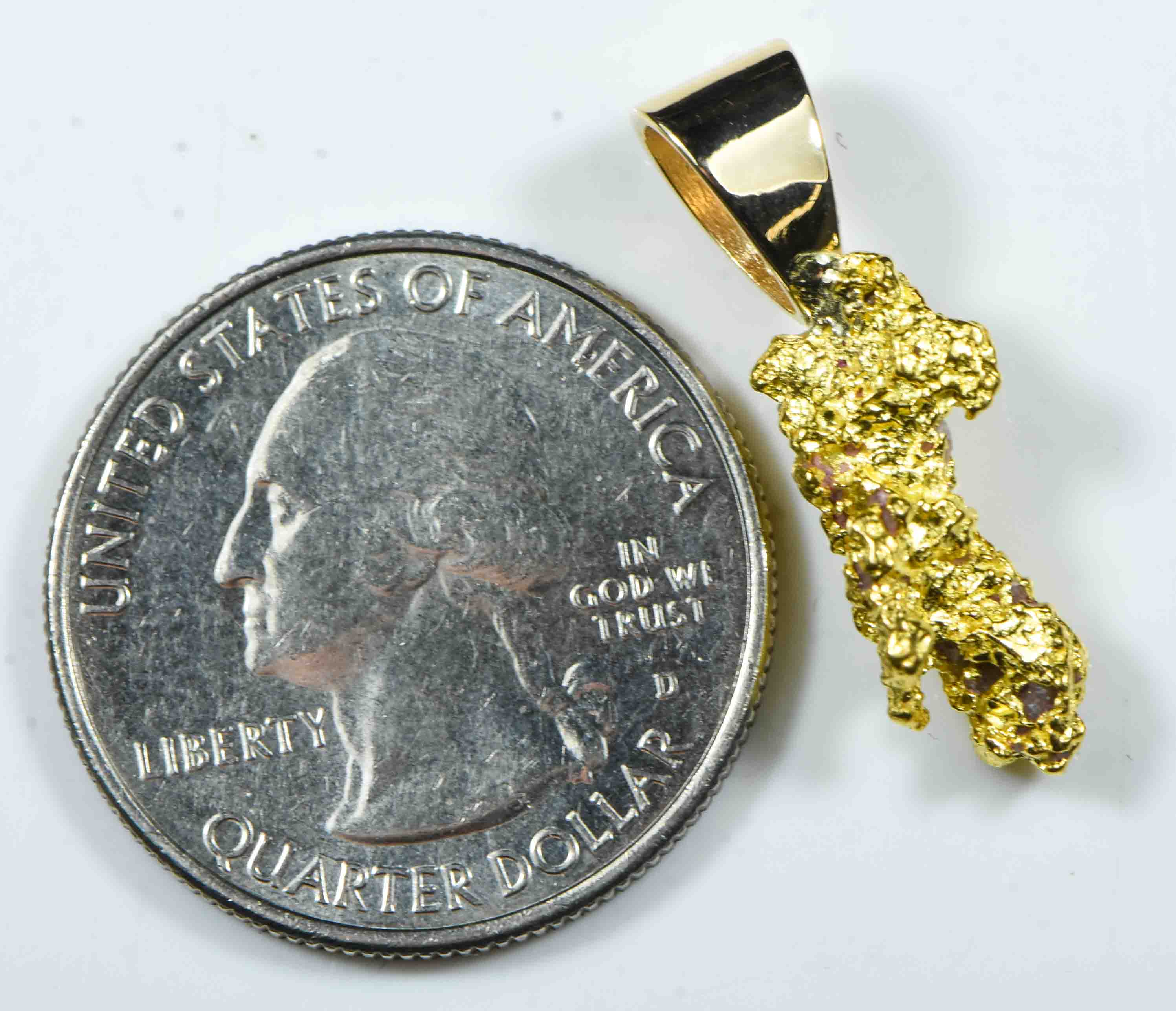 #573 Alaskan-Yukon BC Natural Gold Nugget  Pendant 3.88 Grams Authentic