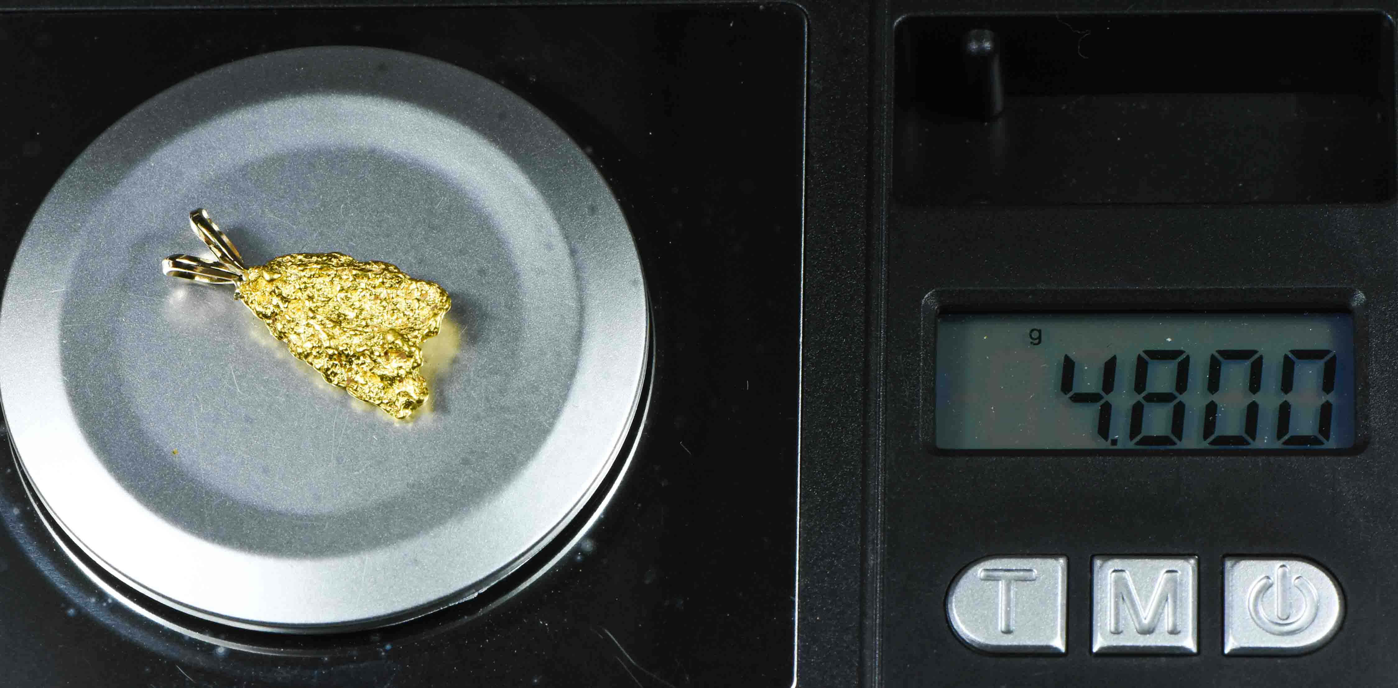 #598 Alaskan-Yukon BC Natural Gold Nugget  Pendant 4.80 Grams Authentic