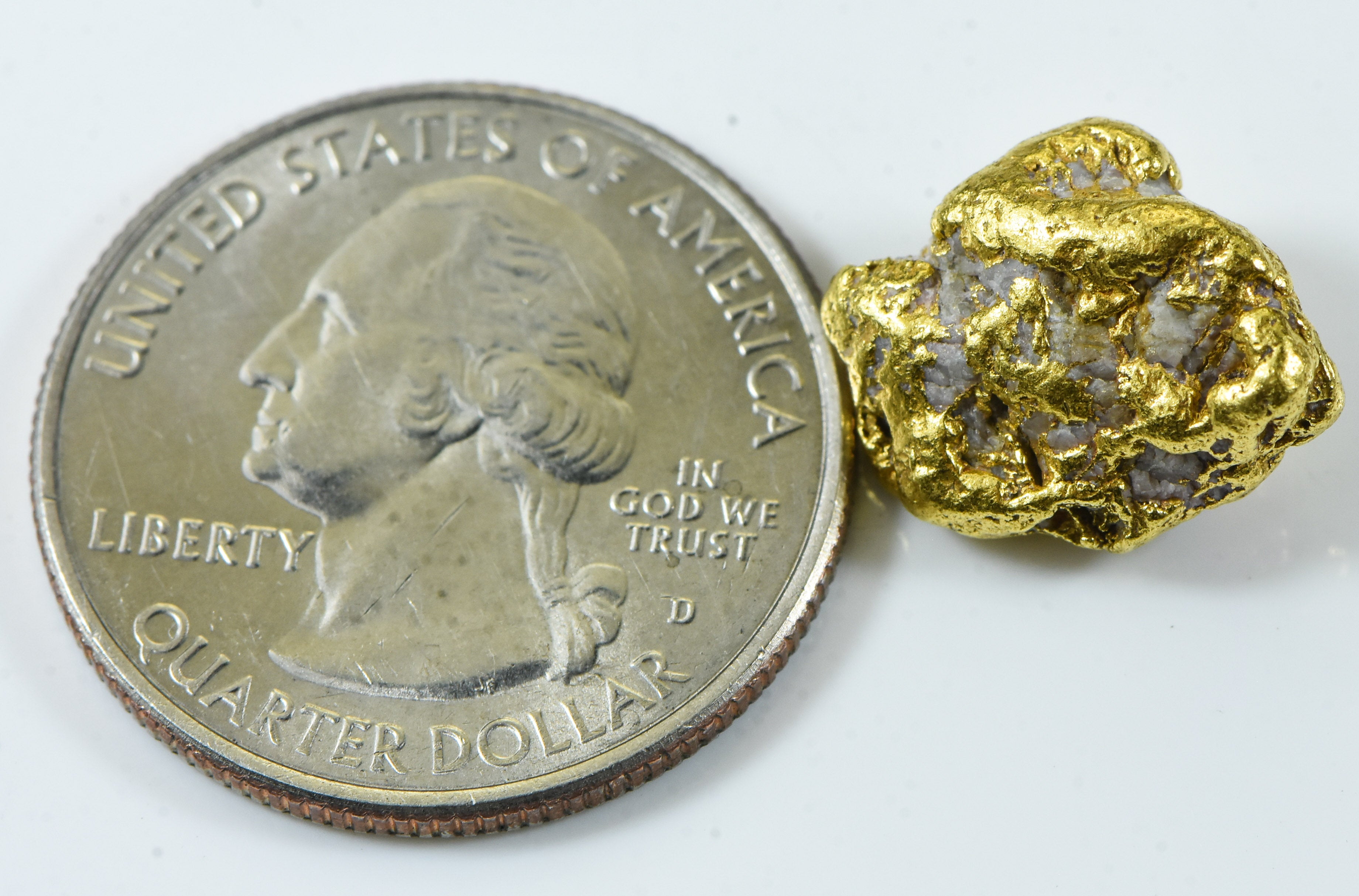 QN-46 "Alaskan BC Gold Nuggets with Quartz" Genuine 5.44 Grams