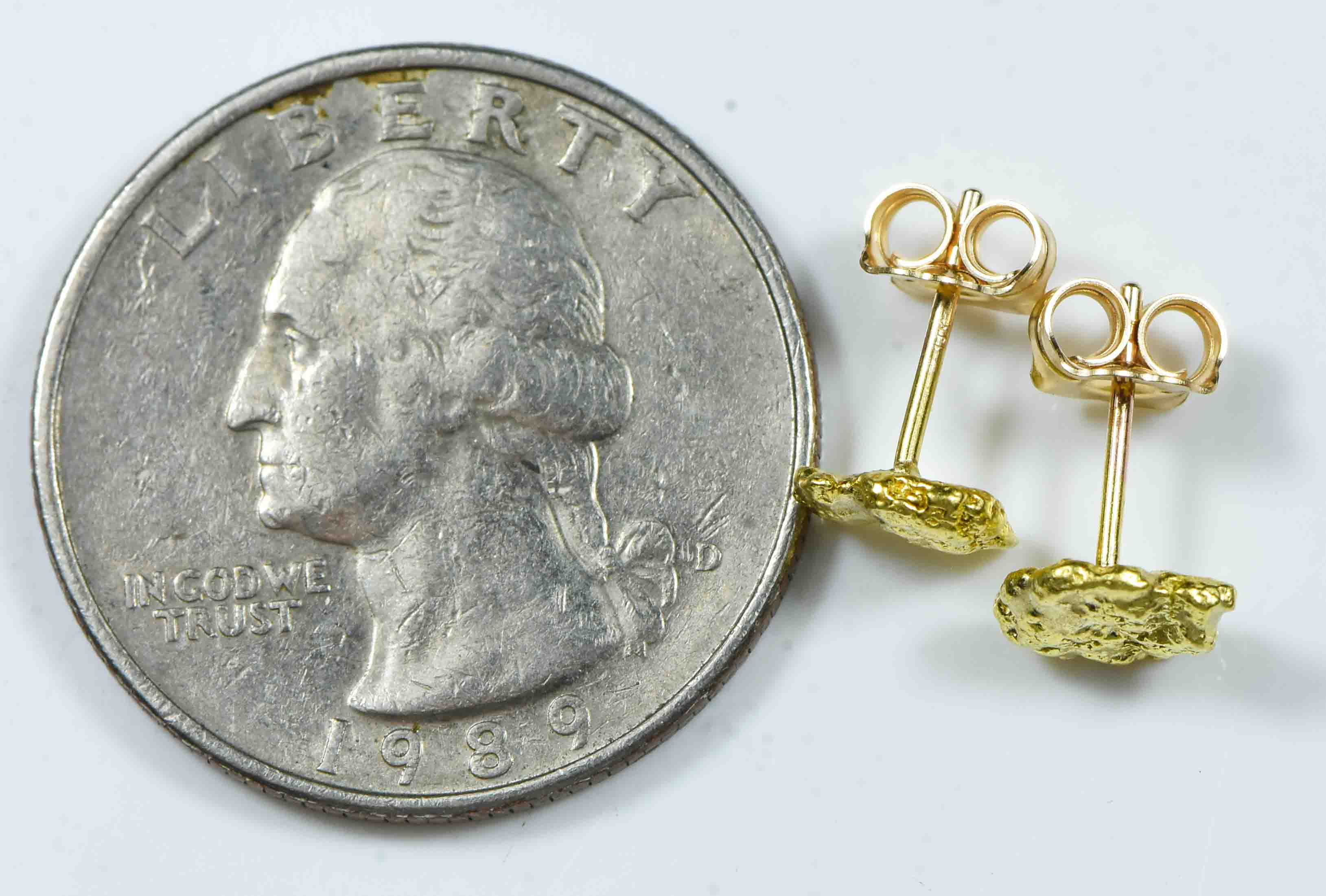 #616 Alaskan-Yukon BC Natural Gold Nugget Earrings 1.53 Grams