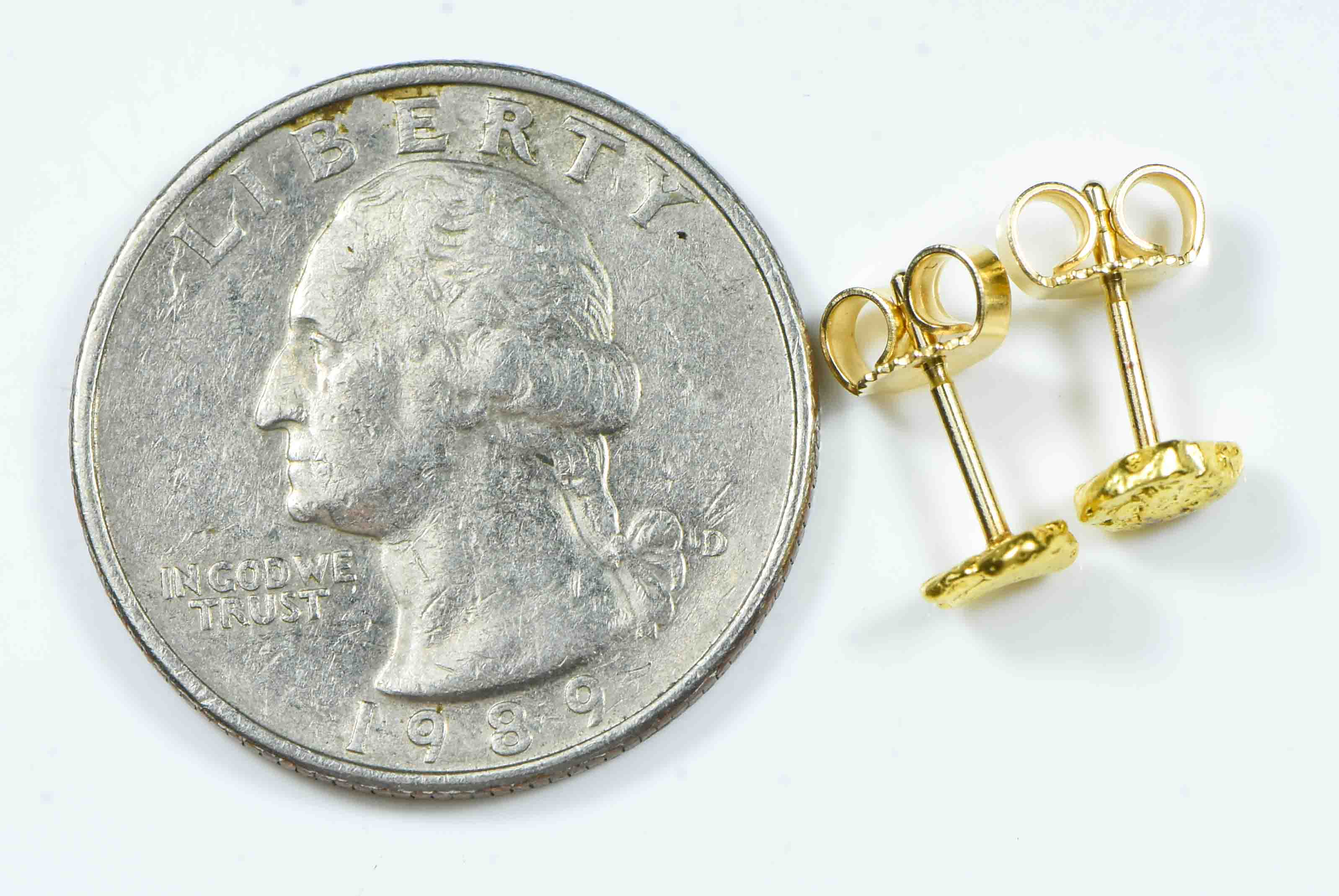 #620 Alaskan-Yukon BC Natural Gold Nugget Earrings 1.29 Grams