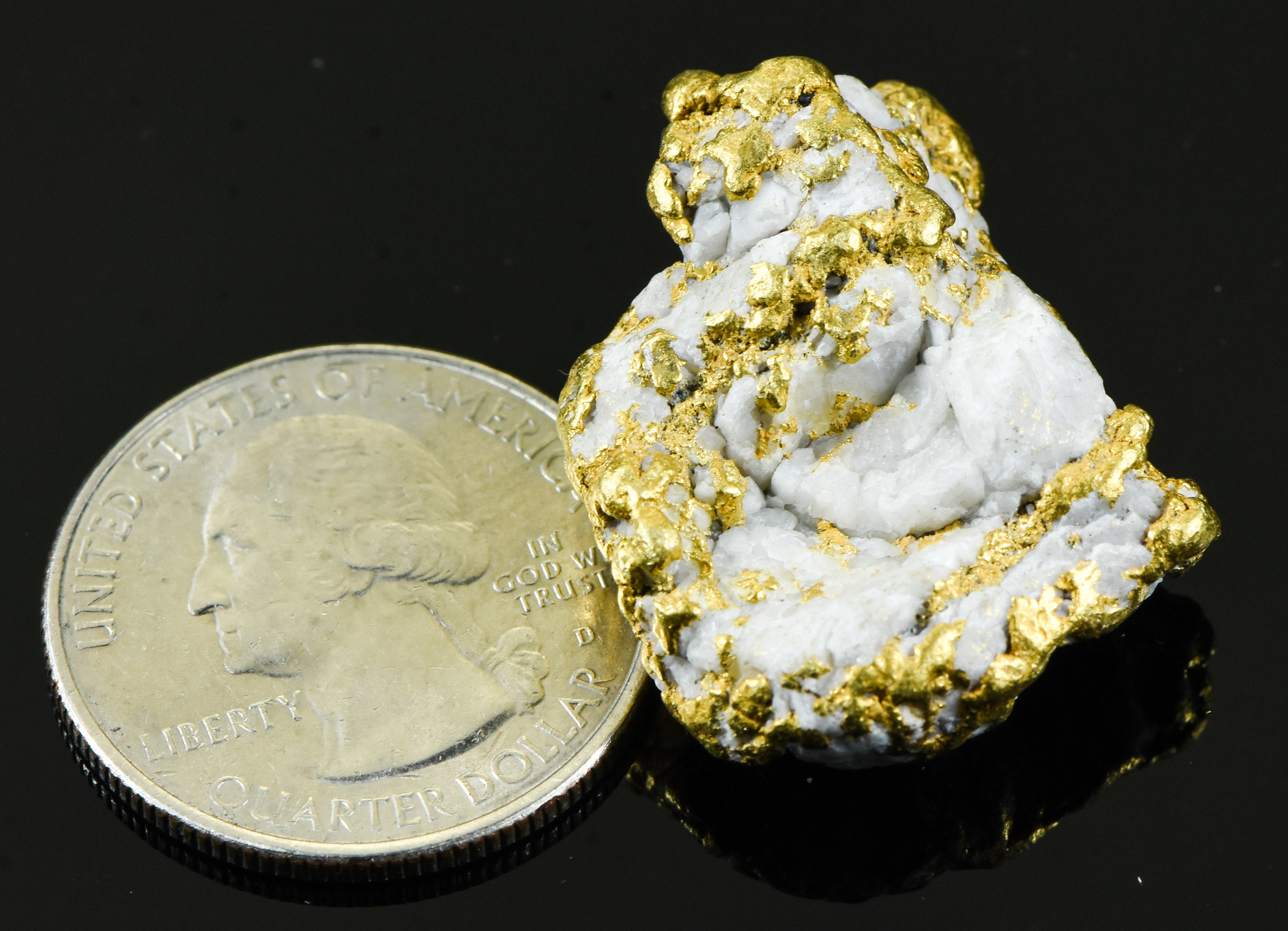 QN-69 "Alaskan BC Gold Nuggets with Quartz" Genuine 25.00 Grams