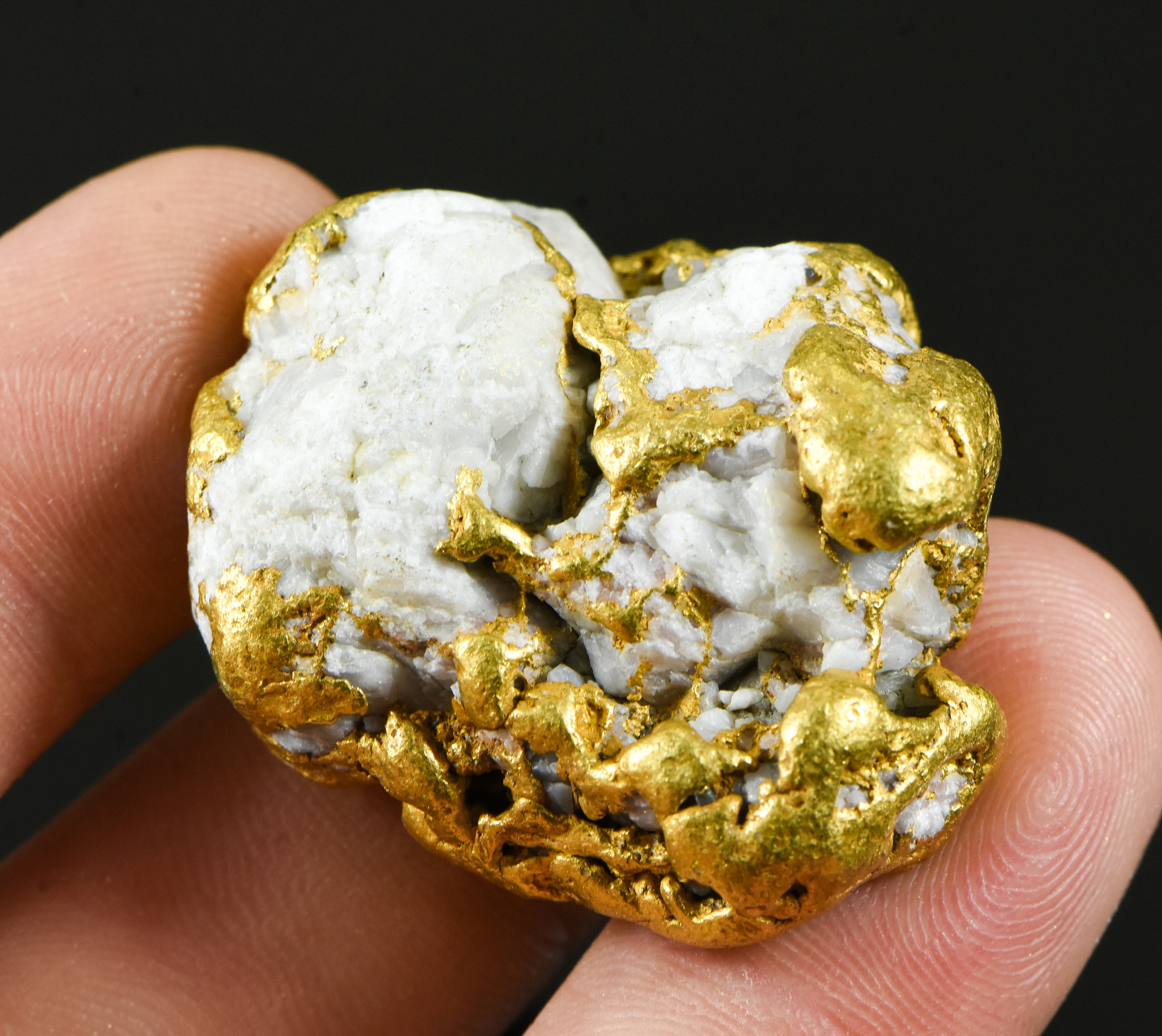 QN-71 "Alaskan BC Gold Nuggets with Quartz" Genuine 68.25 Grams