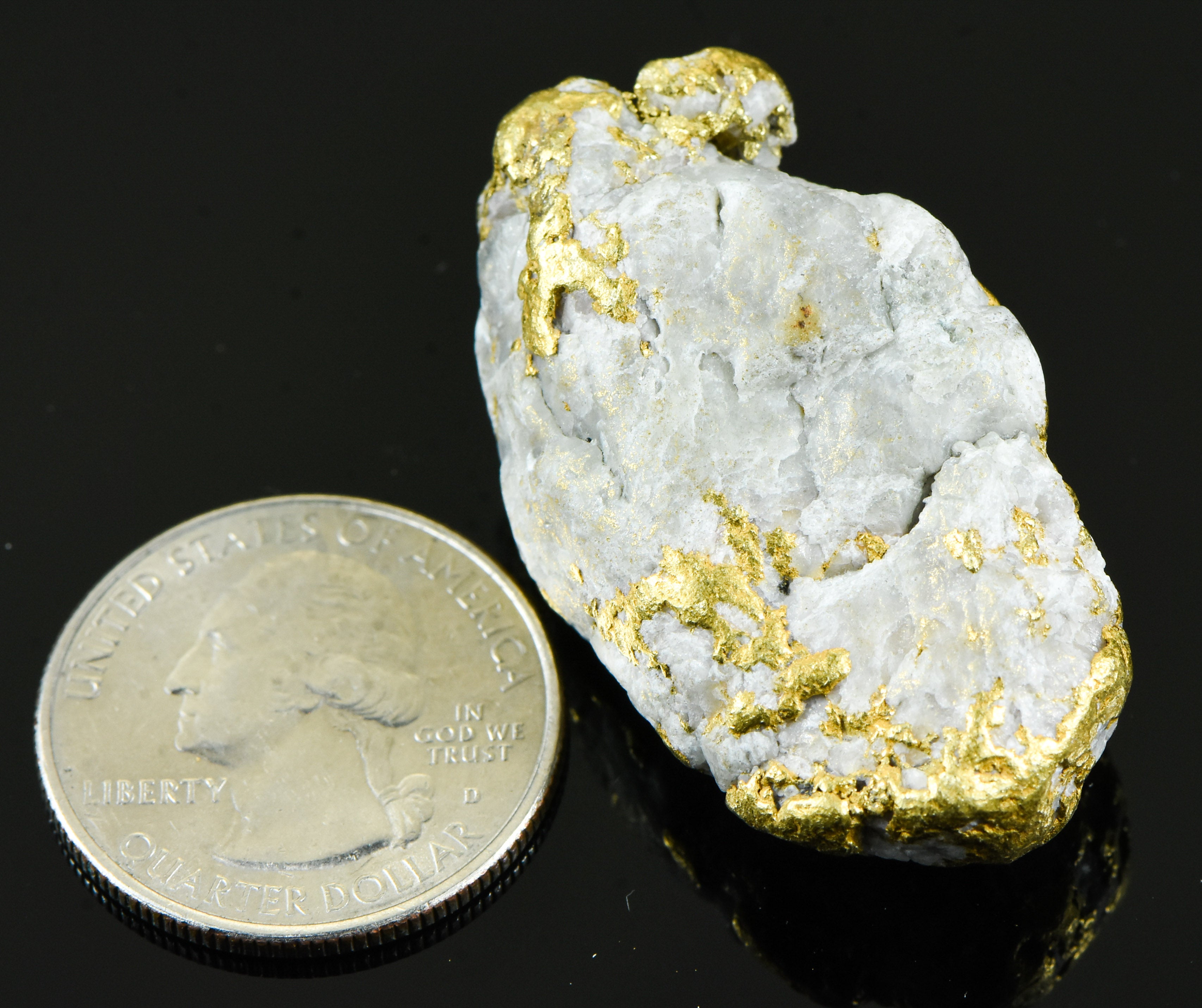 QN-75 "Alaskan BC Gold Nuggets with Quartz" Genuine 55.04 Grams