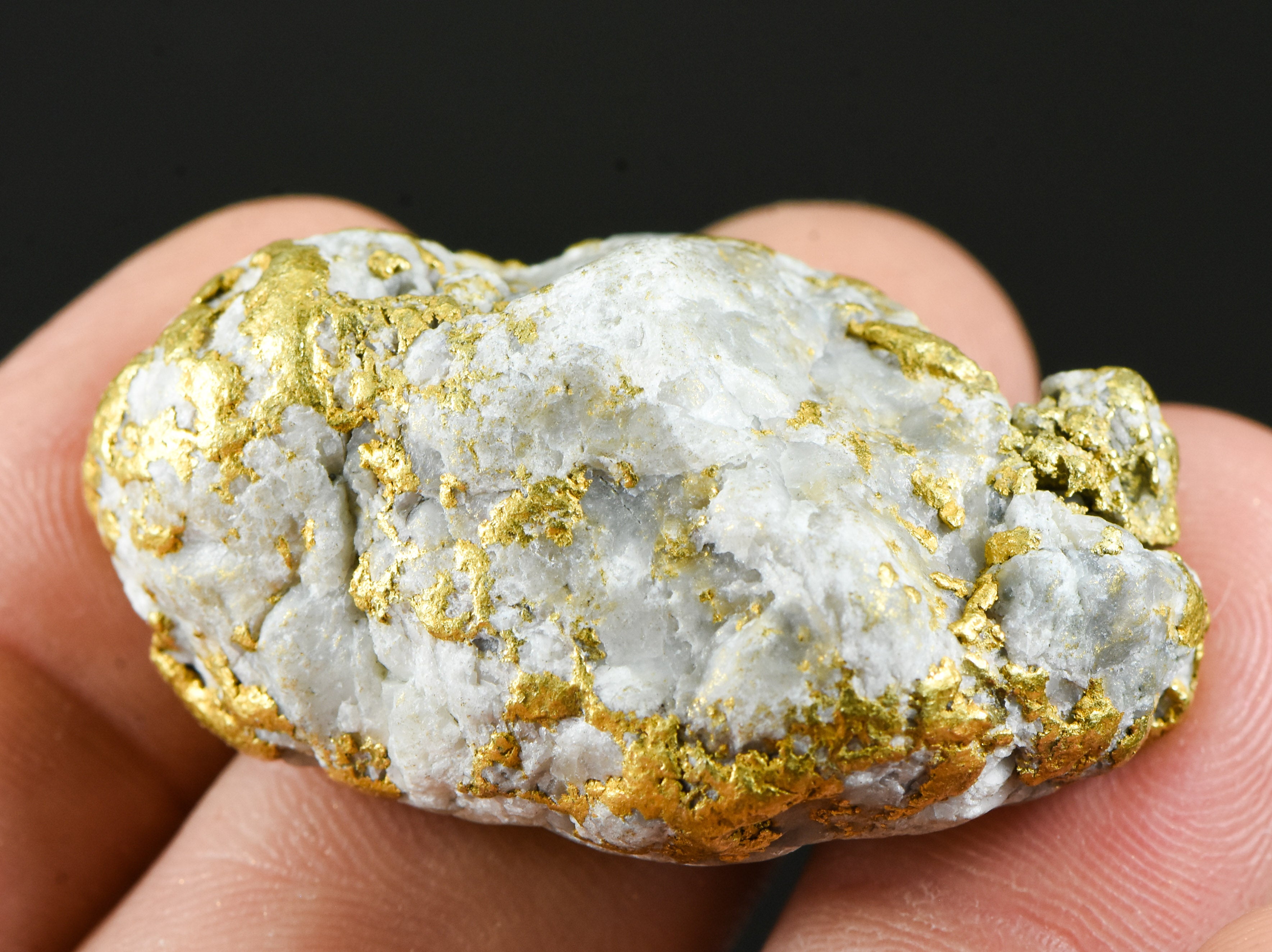 QN-75 "Alaskan BC Gold Nuggets with Quartz" Genuine 55.04 Grams