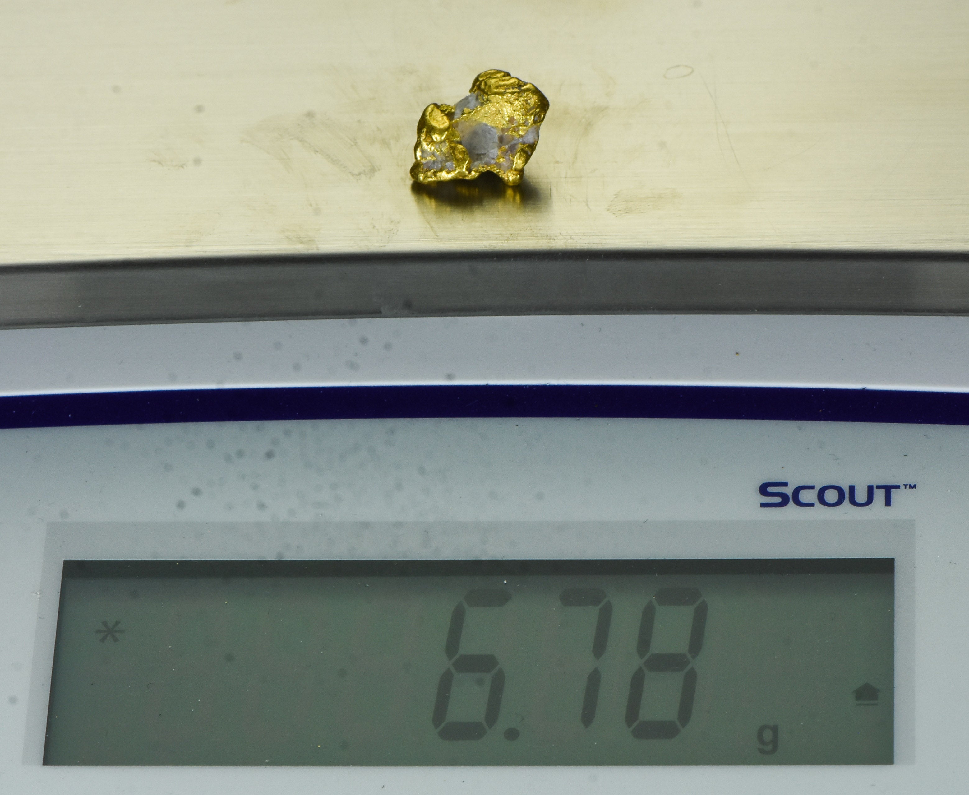 QN-110 "Alaskan BC Gold Nuggets with Quartz" Genuine 6.78 Grams