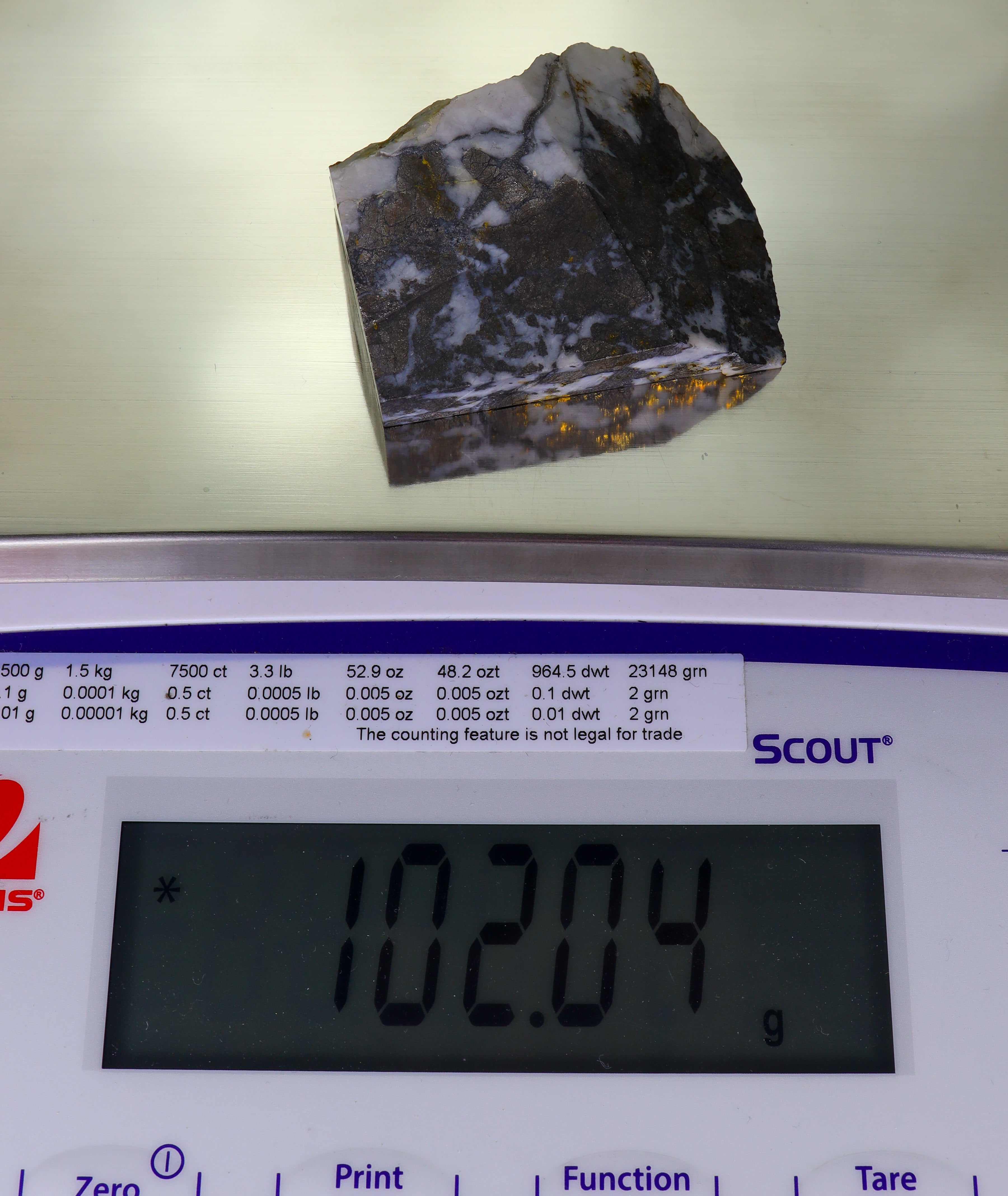 GQ-1 Gold Bearing Quartz Slab California 102.04 grams Genuine