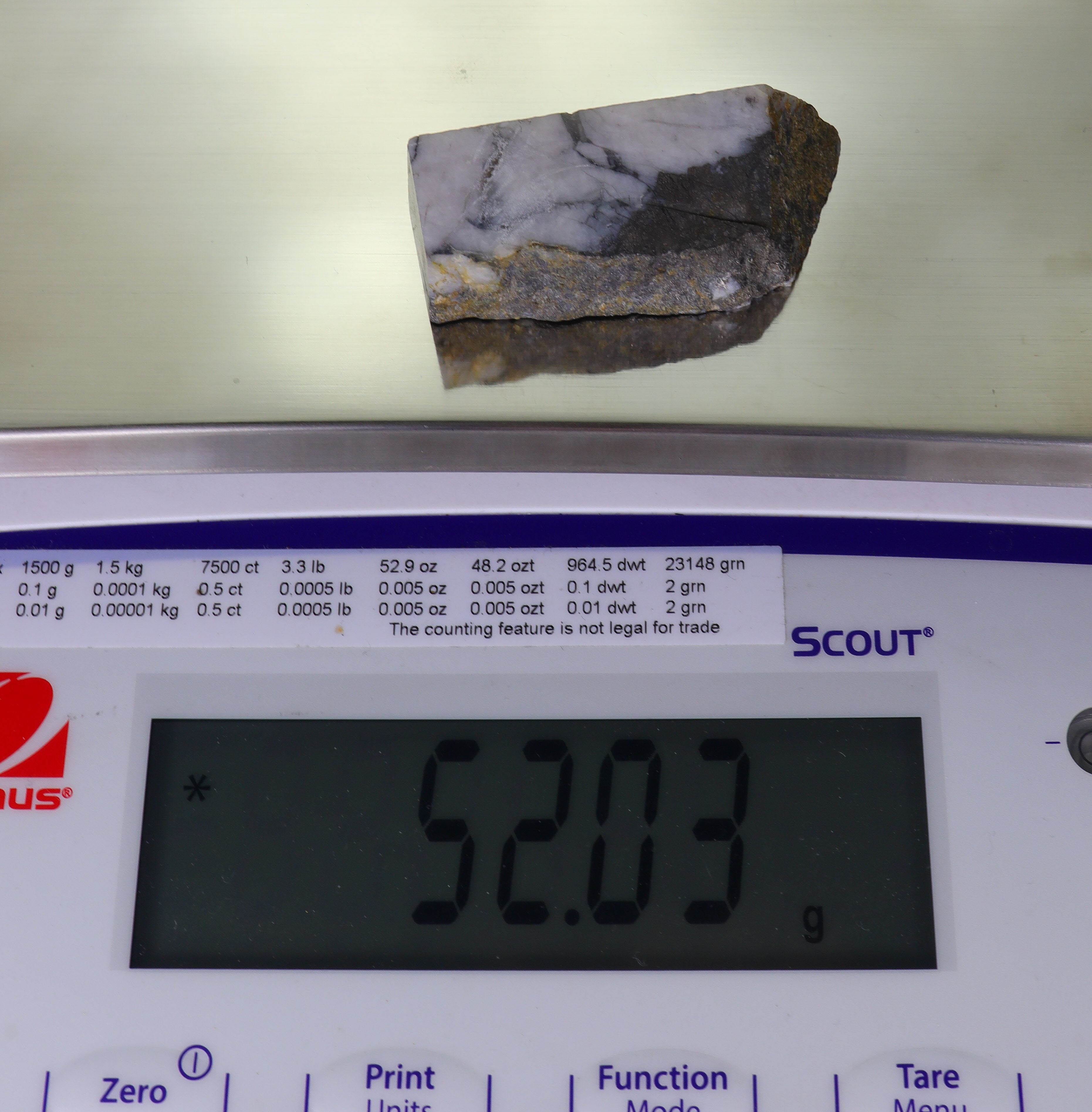 GQ-2 Gold Bearing Quartz Slab California 52.03 grams Genuine
