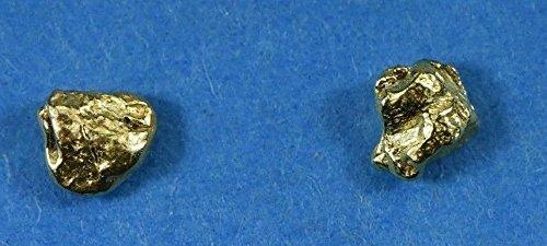 Alaskan-Yukon Bc Natural Gold Nugget Stud Earrings .40 To .50 Grams Alaskan
