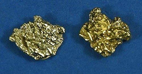 Alaskan-Yukon Bc Natural Gold Nugget Stud Earrings 1.00 To 1.10 Grams Alaskan