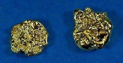 Alaskan-Yukon Bc Natural Gold Nugget Stud Earrings 1.40 To 1.50 Grams Alaskan