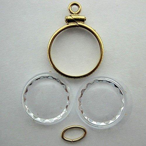 24 -Gold Nugget Holder Qty 13 Mm Gold Filled W/ 2 Watch Crystals & 1-Jump Ring Alaskan Bc Gold Flake