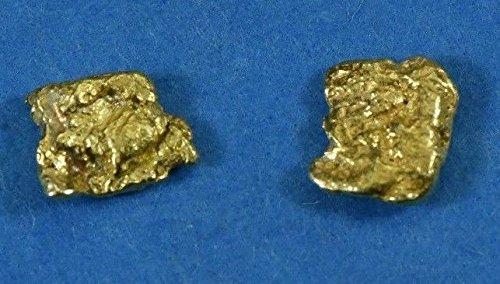 Alaskan-Yukon Bc Natural Gold Nugget Stud Earrings .60 To .70 Grams Alaskan