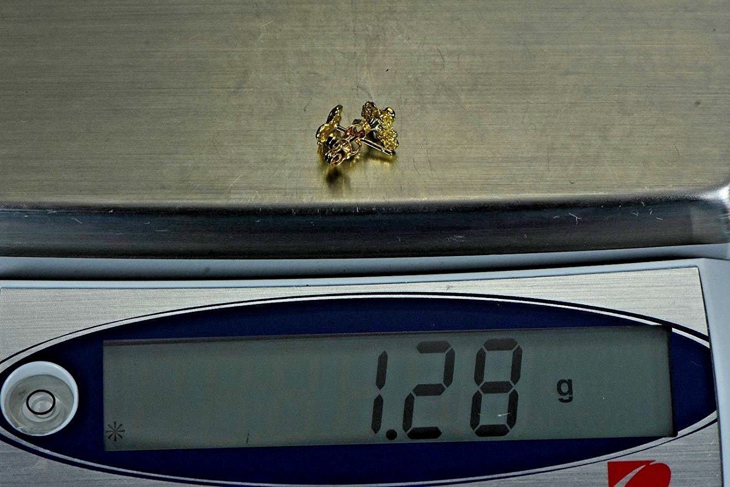 Alaskan-Yukon Bc Natural Gold Nugget Stud Earrings 1.20 To 1.30 Grams Alaskan