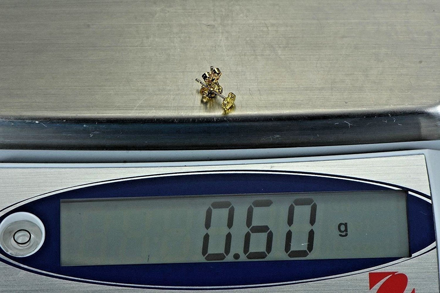 Alaskan-Yukon Bc Natural Gold Nugget Stud Earrings .60 To .70 Grams Alaskan
