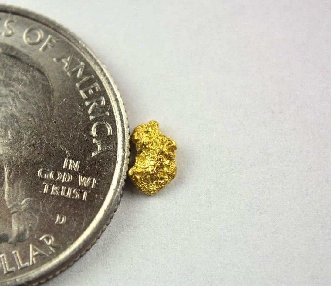 Alaskan-Yukon Bc Gold Rush Natural Nugget 0.19 Grams Genuine Alaska .10-.34