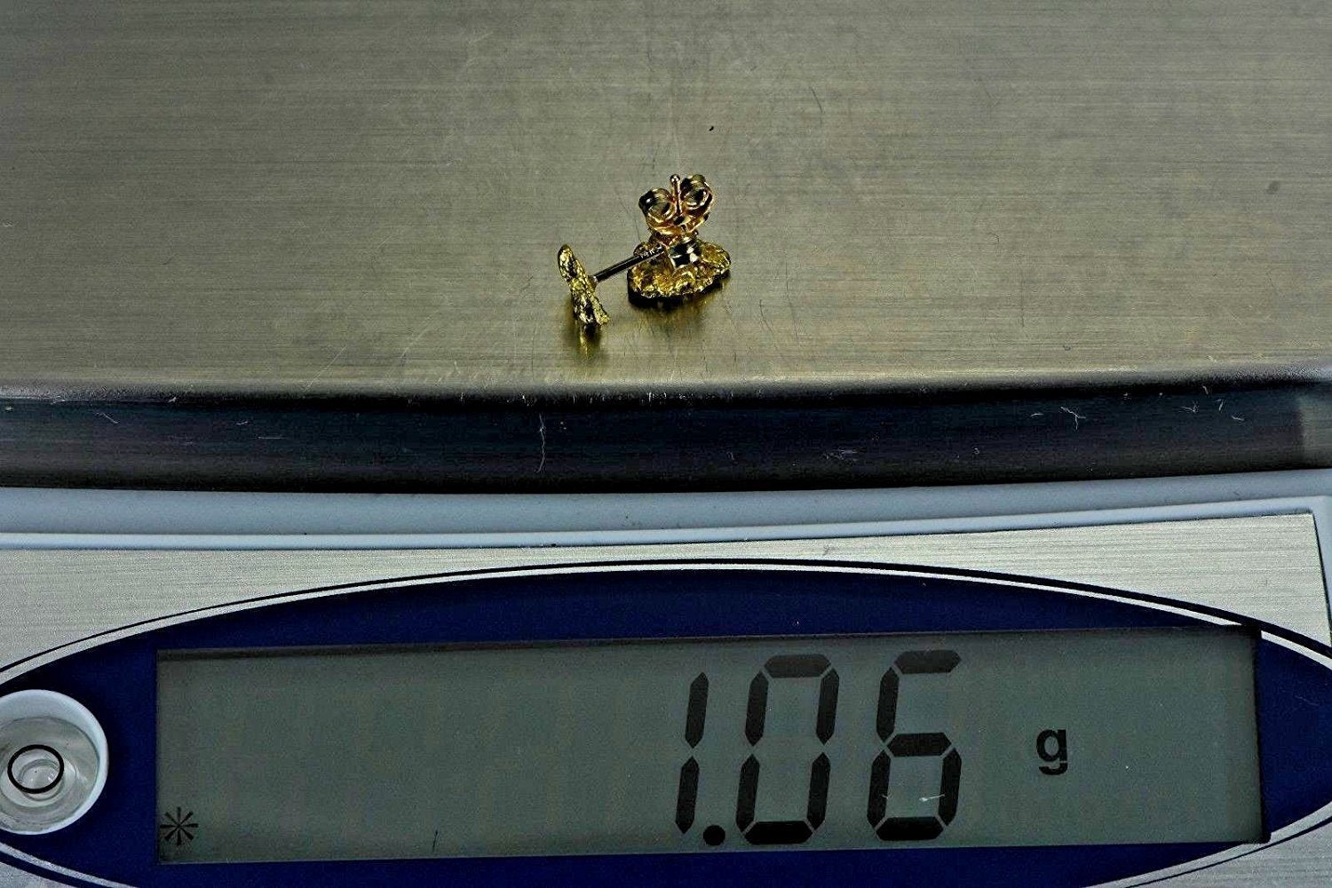 Alaskan-Yukon Bc Natural Gold Nugget Stud Earrings 1.00 To 1.10 Grams Alaskan