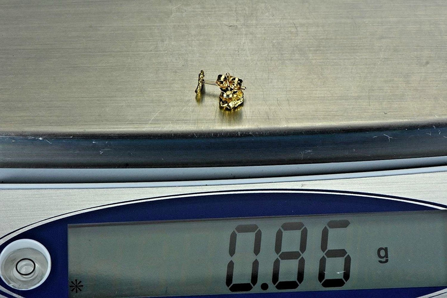 Alaskan-Yukon Bc Natural Gold Nugget Stud Earrings .80 To .90 Grams Alaskan