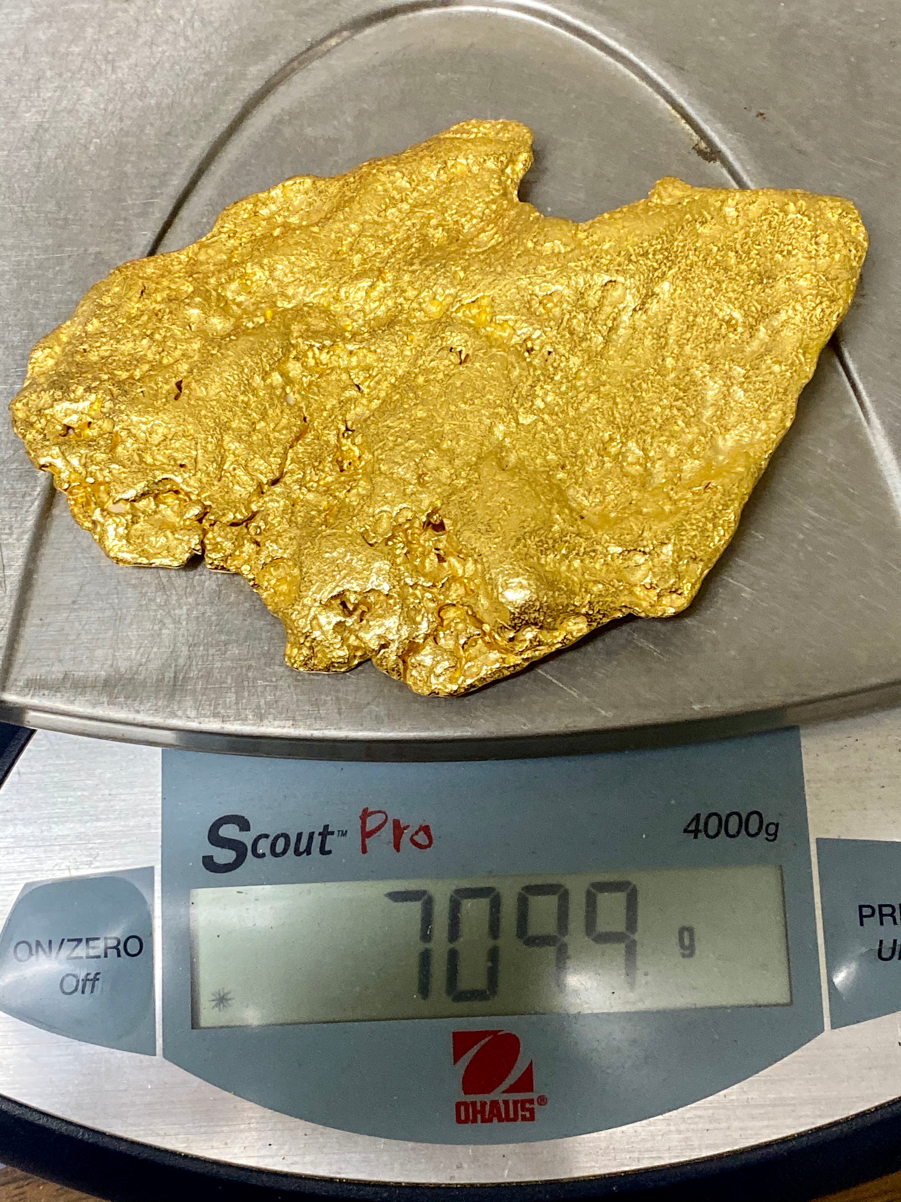 Large Natural Gold Nugget Australian "THE BIG AU” 709.9 Grams 22.82 Troy Ounces Very Rare