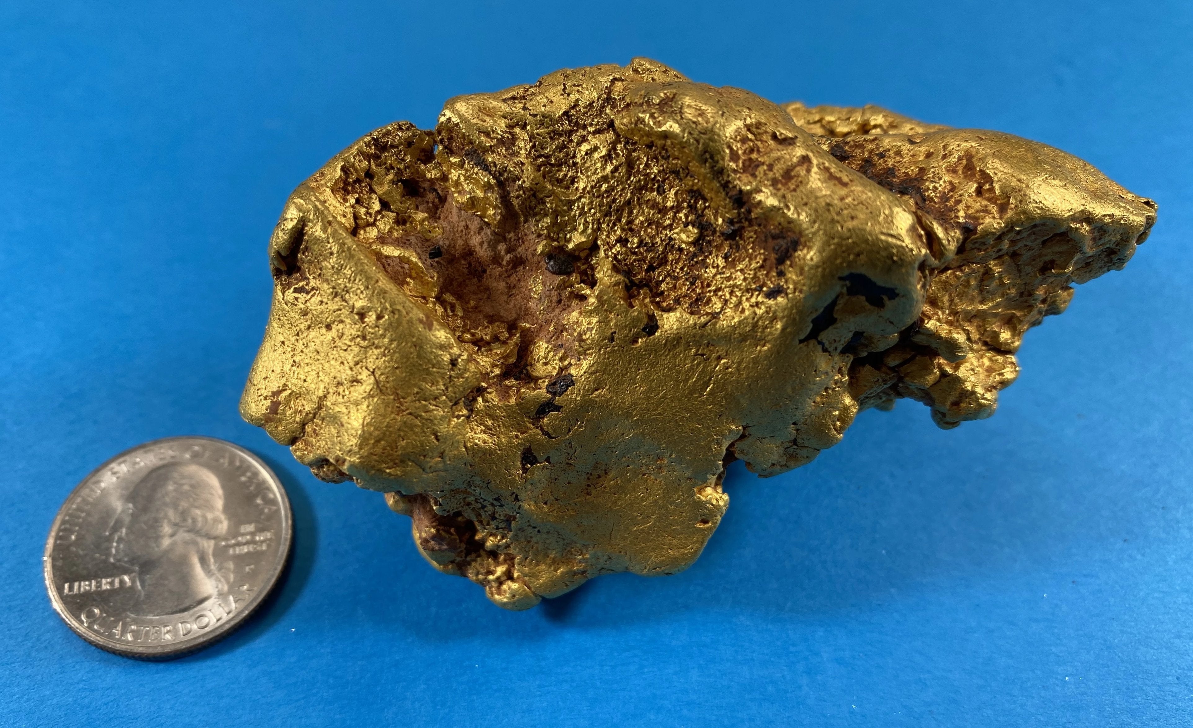 Large Natural Gold Nugget Australian 677.46 Grams 21.78 Troy Ounces "The Bear"