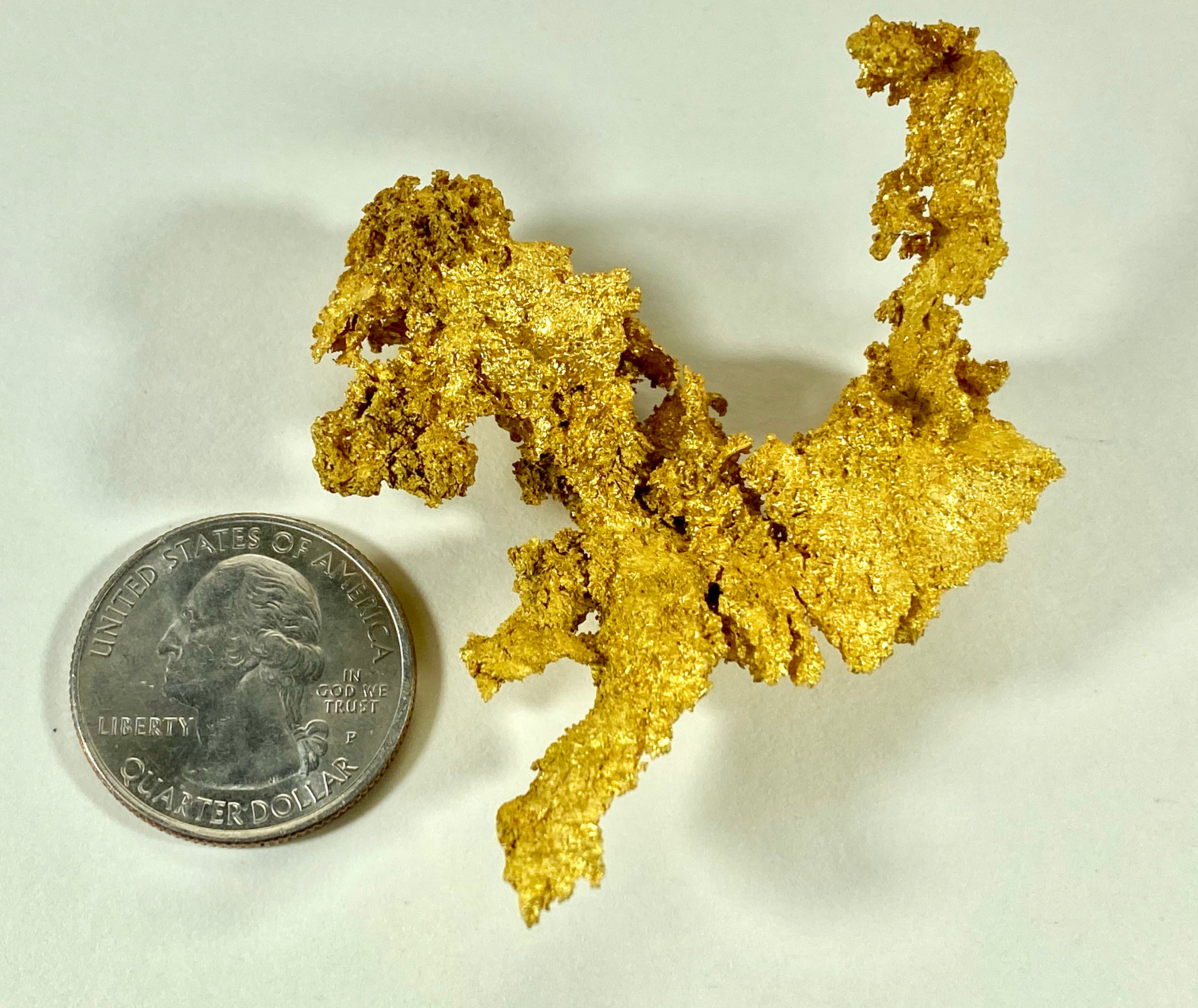 #0220 Large Crystalline Gold Specimen Original 16-1 Mine California 71.45 Grams Genuine 2.3 oz