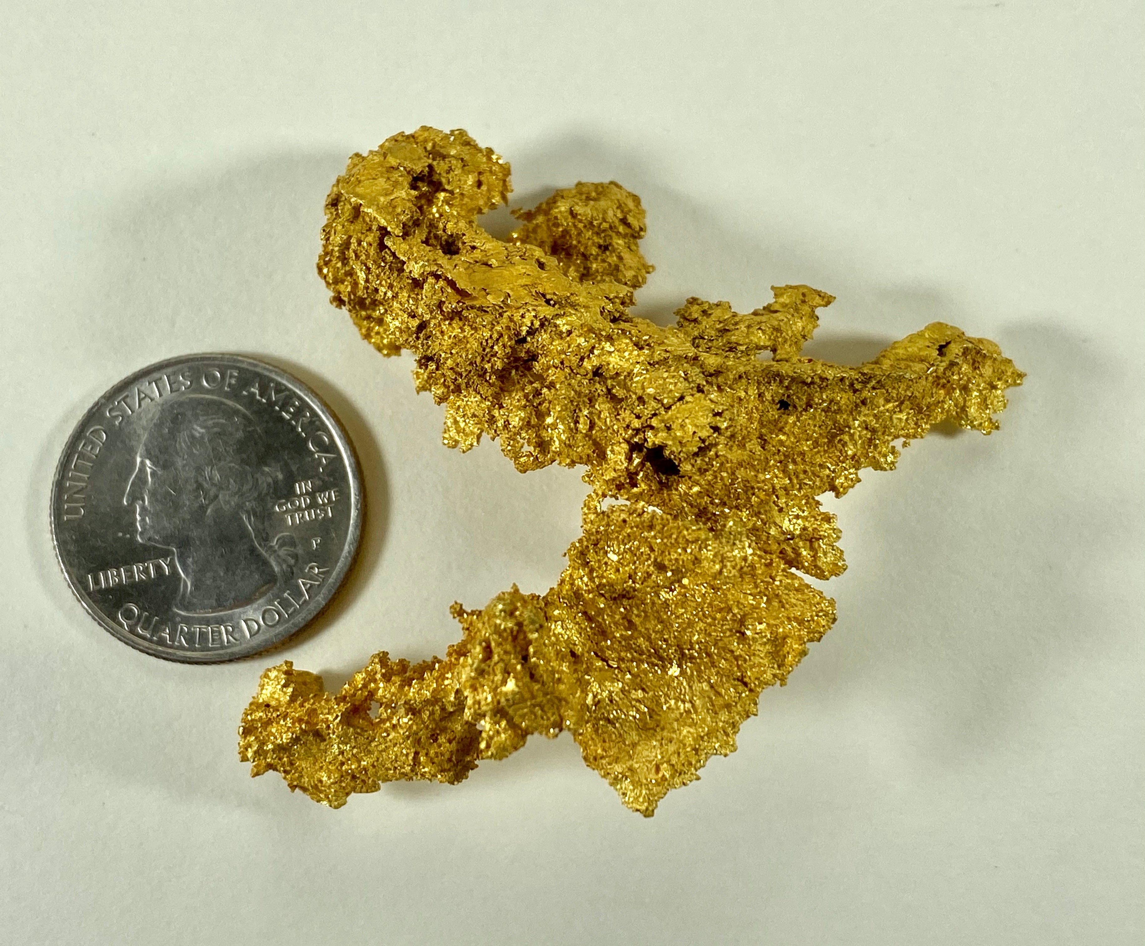 #0220 Large Crystalline Gold Specimen Original 16-1 Mine California 71.45 Grams Genuine 2.3 oz