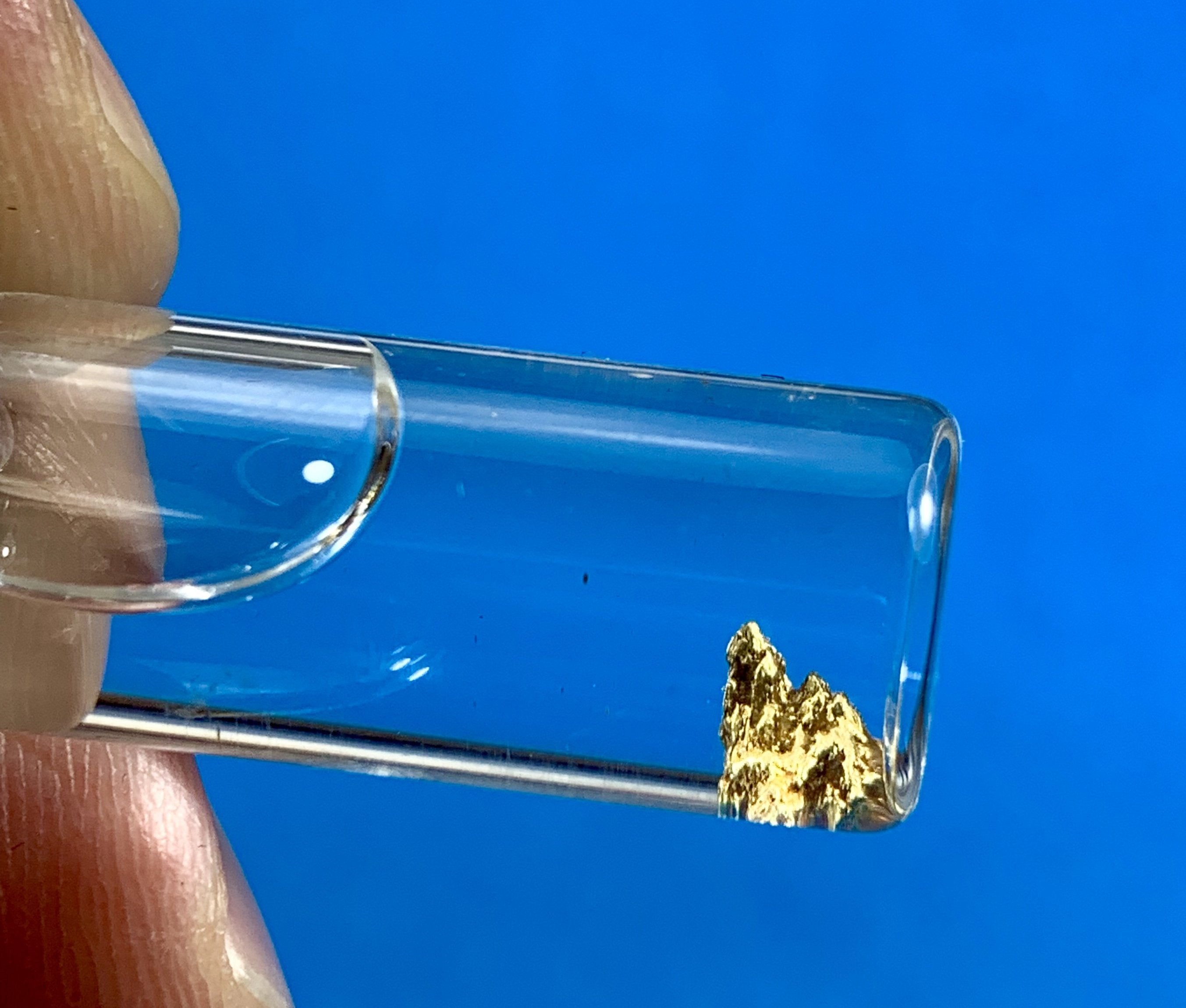 Alaskan-Yukon BC Gold Rush Natural Gold Nugget 0.10 Grams Genuine "In Bottle"