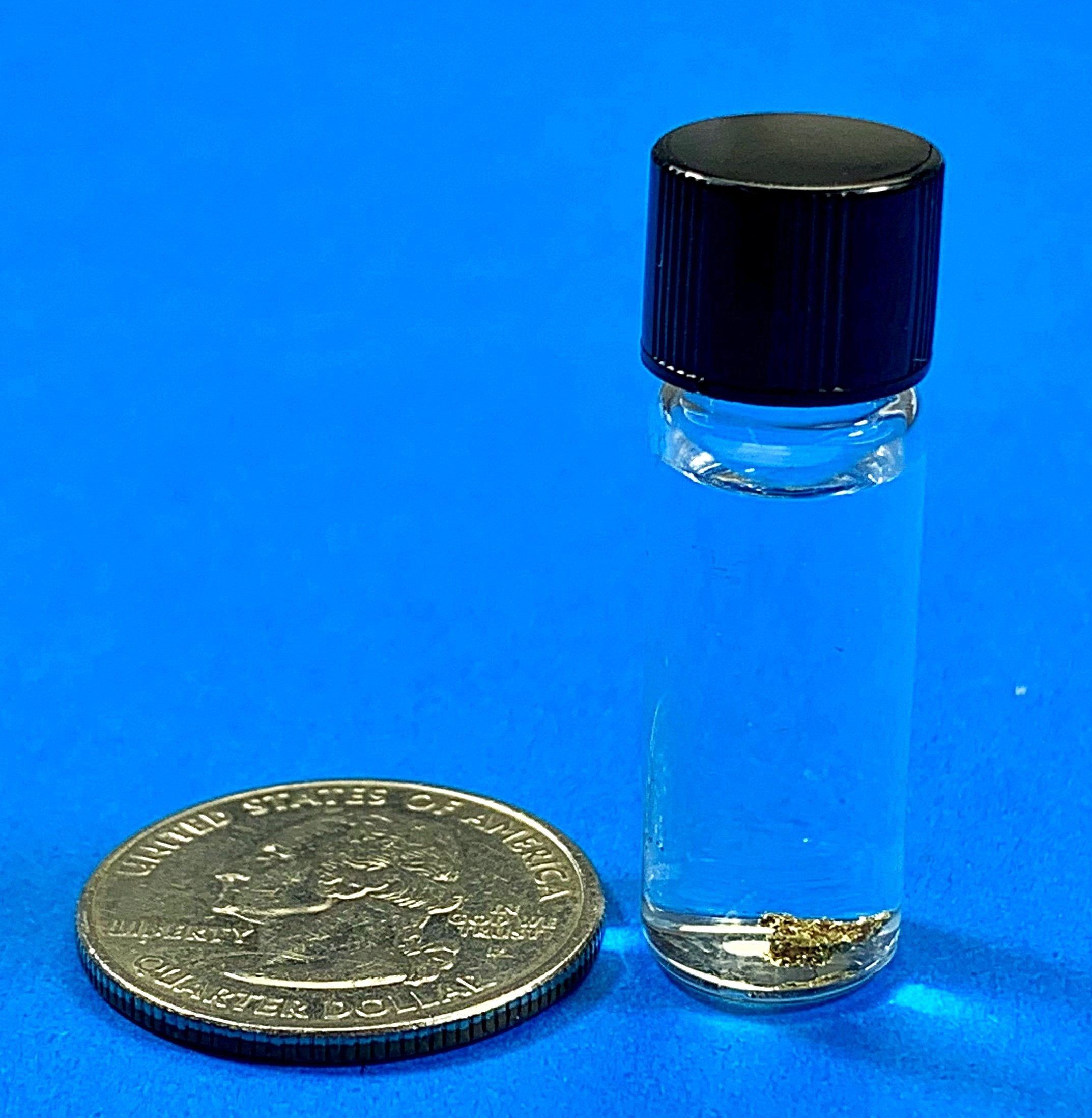 Alaskan-Yukon BC Gold Rush Natural Gold Nugget 0.10 Grams Genuine "In Bottle"