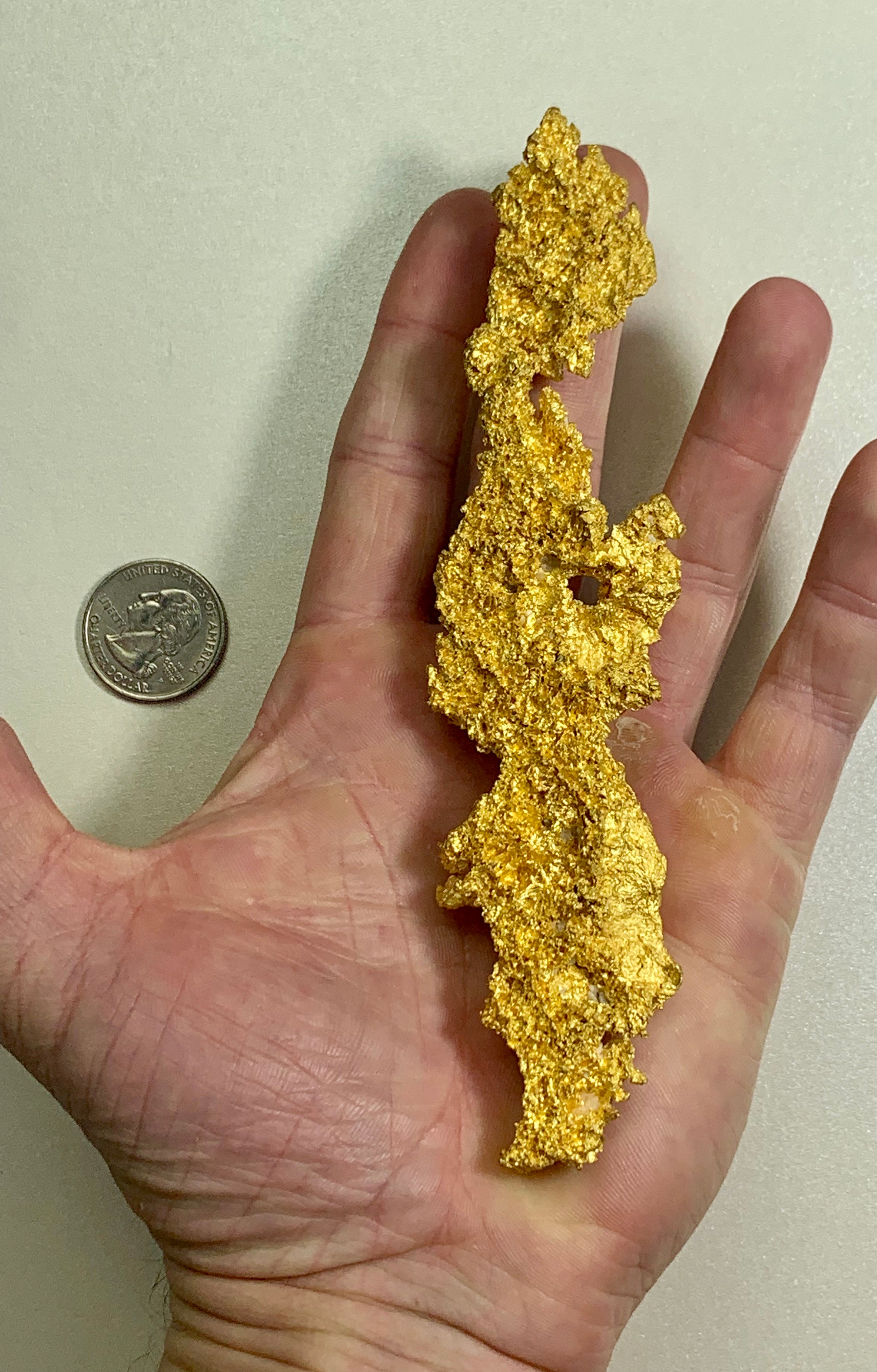 Large Natural Gold Nugget Australian 290.42 Grams 9.33 Troy Ounces Very Rare " Crystalline""