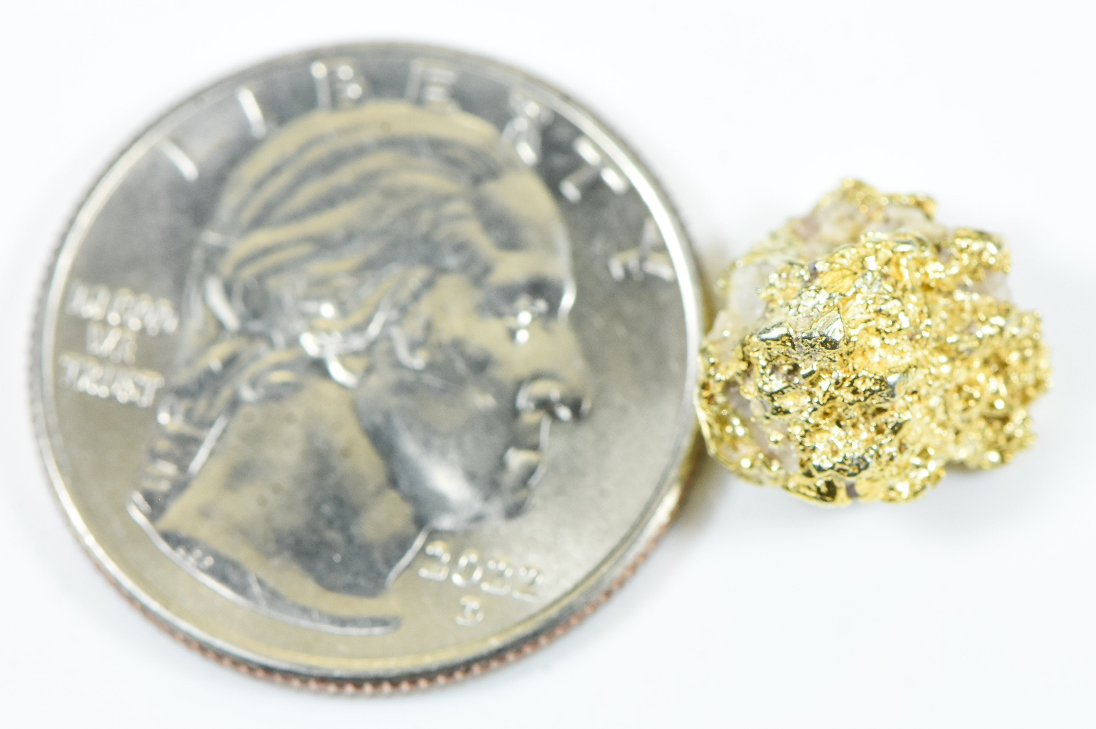 QN-40 "Alaskan BC Gold Nuggets with Quartz" Genuine 3.89 Grams