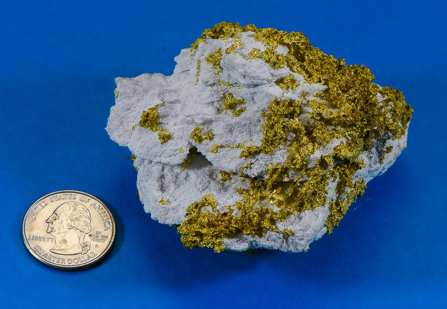 Large Gold Bearing Quartz Specimen Sierra Mining District California 298.37 Grams 9.59 OZ Genuine