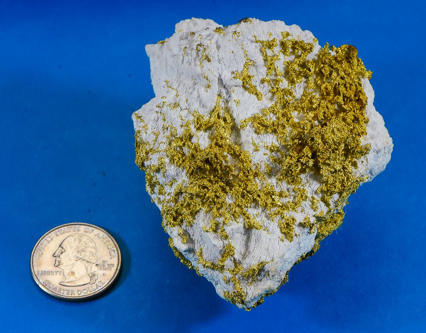 Large Gold Bearing Quartz Specimen Sierra Mining District California 298.37 Grams 9.59 OZ Genuine