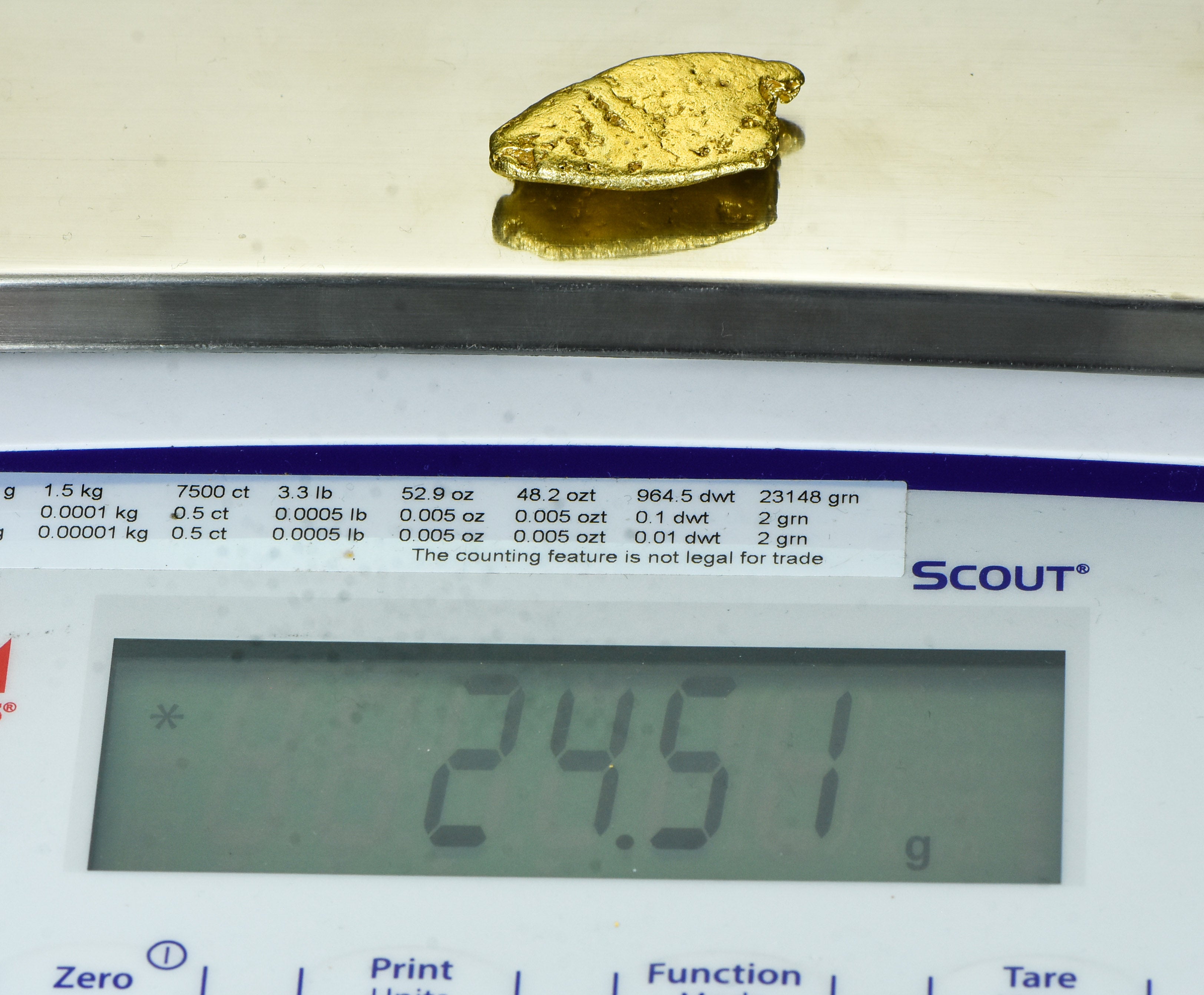 #541 Large Alaskan BC Gold Nugget 24.51 Grams Genuine