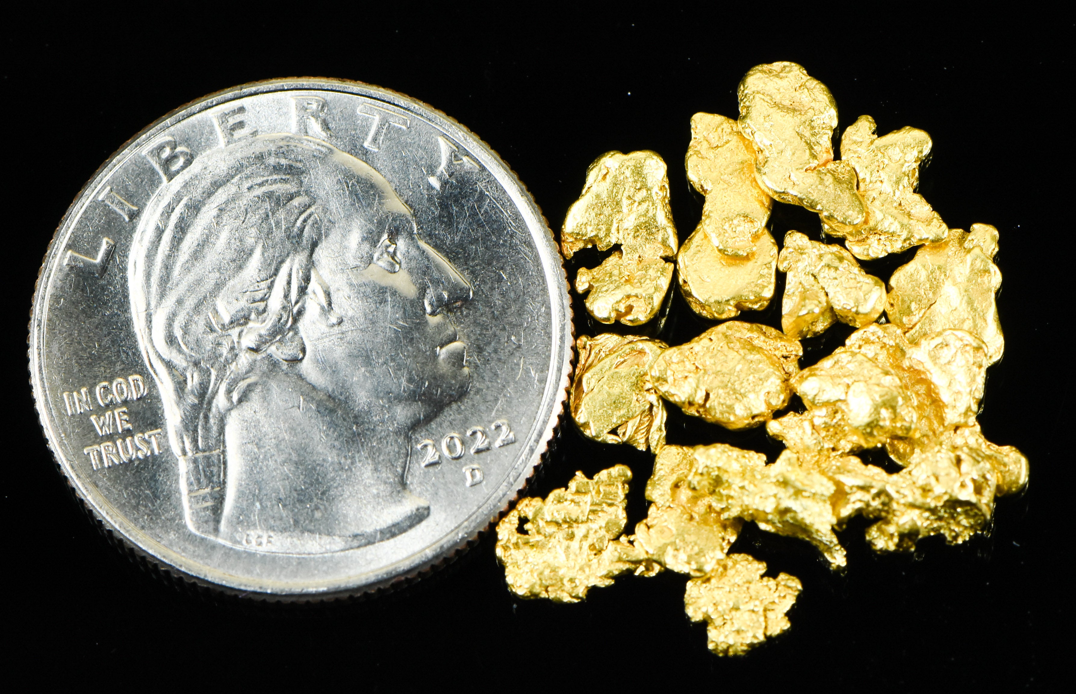 Alaskan Yukon BC Gold Rush Nuggets #6 Mesh 5 GRAMS OF CLEAN GOLD FLAKES.