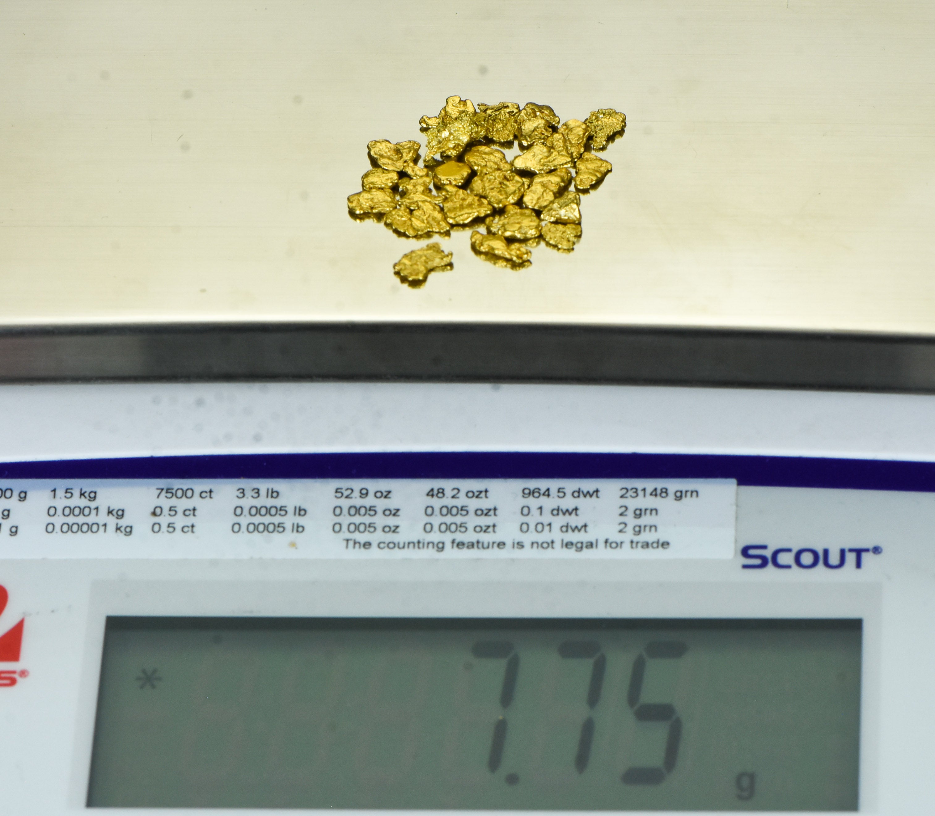 Alaskan Yukon BC Gold Rush Nuggets #6 Mesh 1/4 Troy Oz 7.75 Grams or 5 DWT