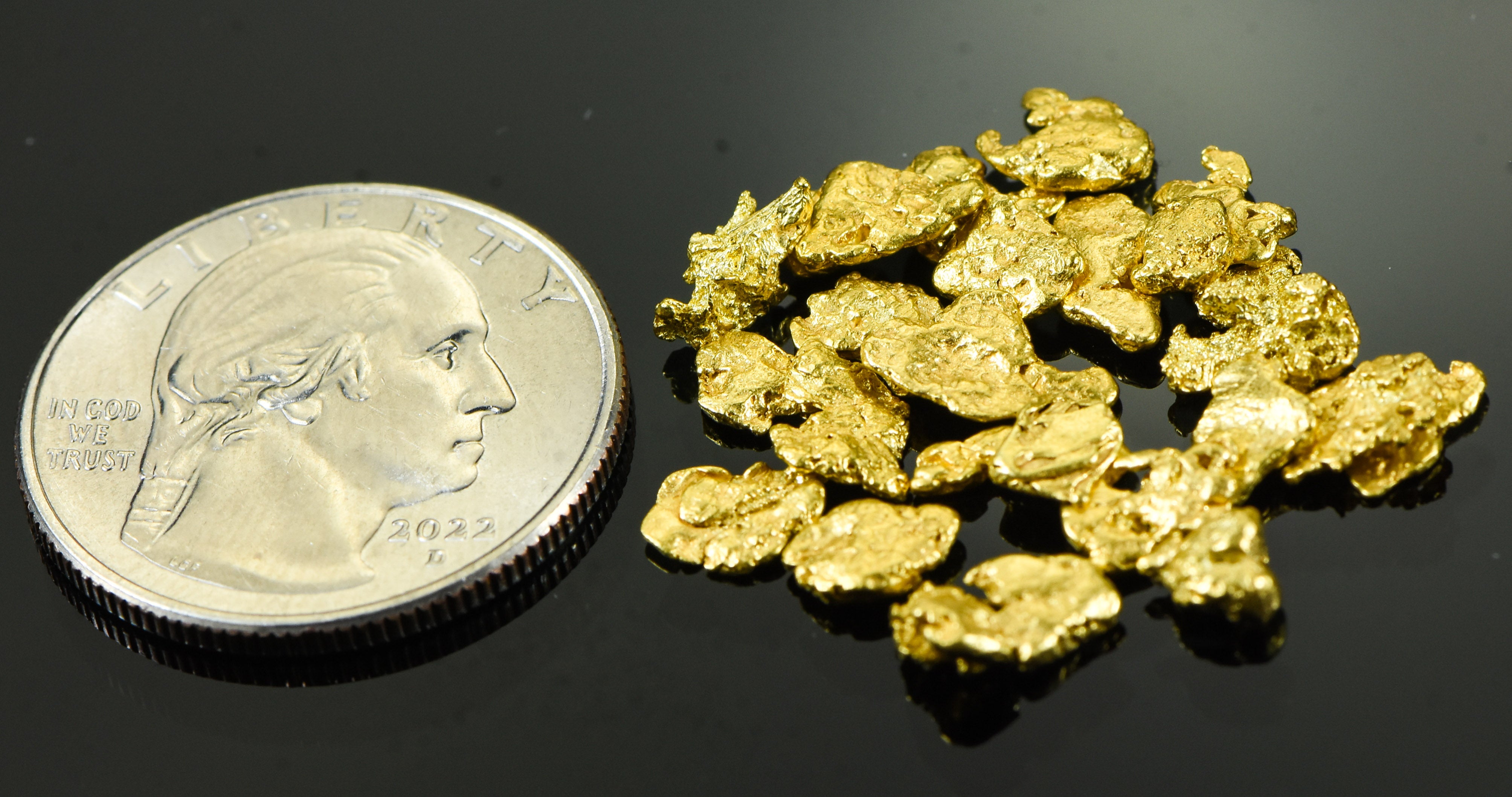Alaskan Yukon BC Gold Rush Nuggets #6 Mesh 1/4 Troy Oz 7.75 Grams or 5 DWT