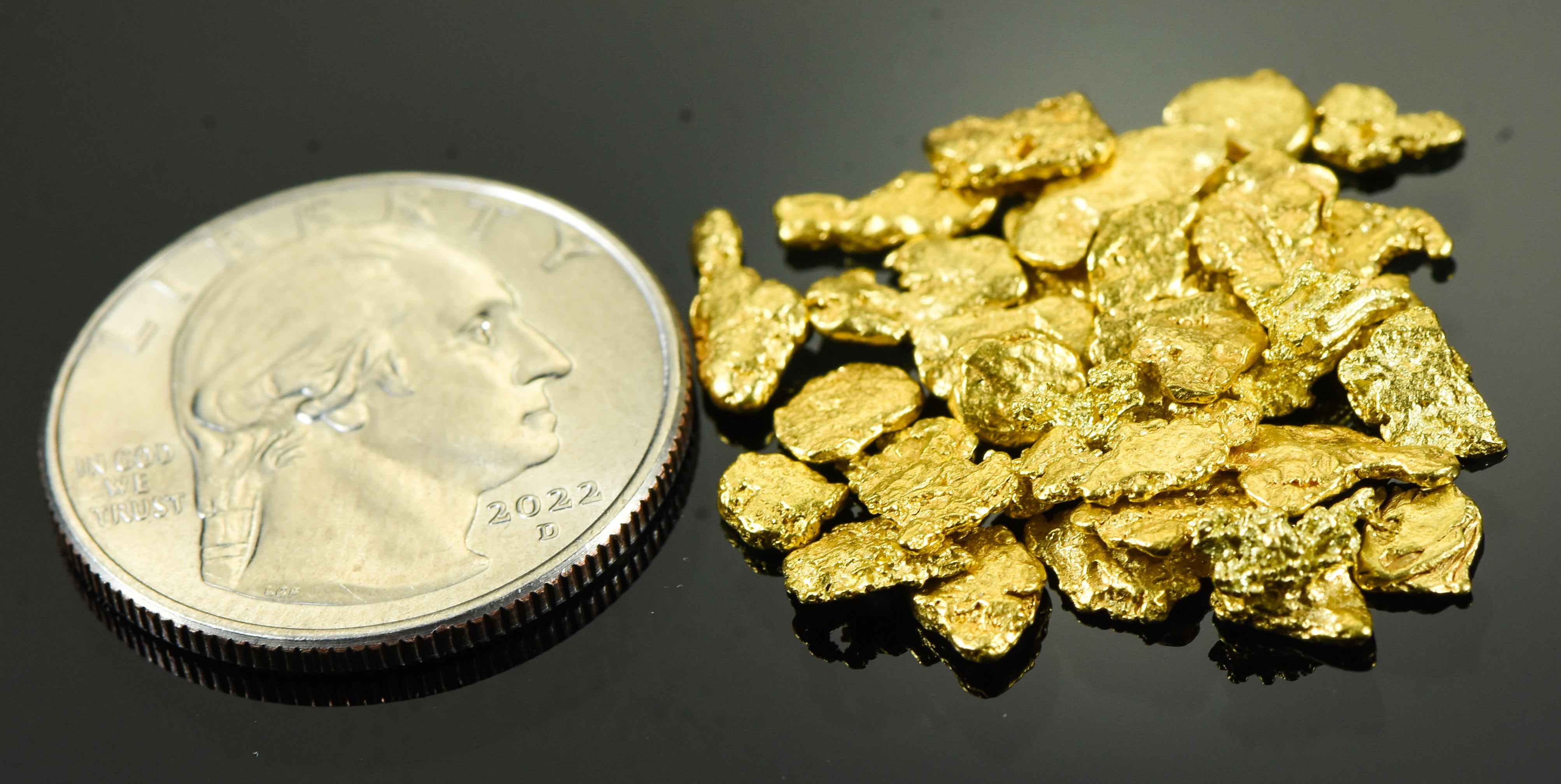 Alaskan Yukon BC Gold Rush Nuggets #6 Mesh 10 GRAMS OF CLEAN GOLD FLAKES