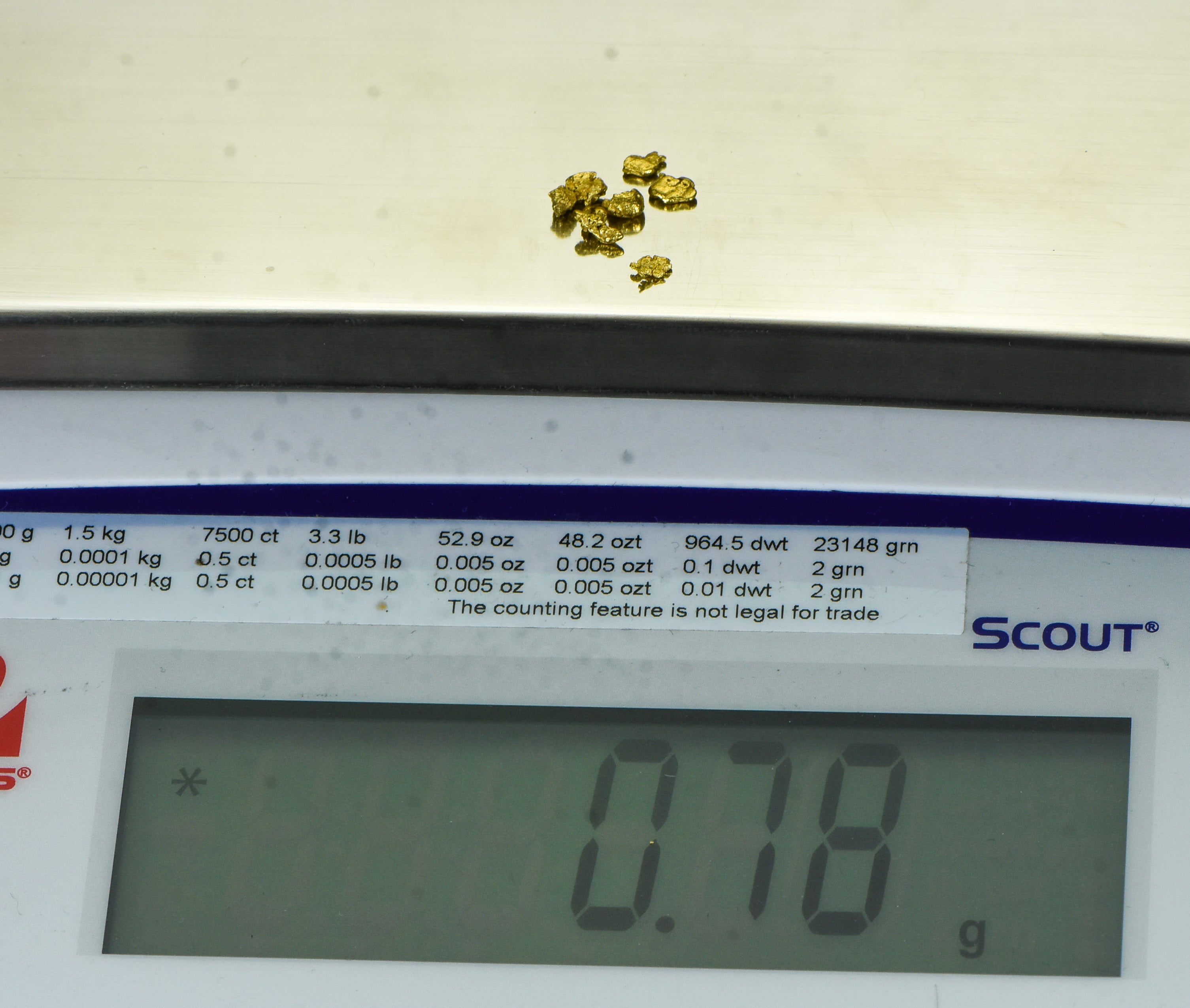 Alaskan Yukon Gold Rush Nuggets #8 Mesh .78 Grams or 1/2 dwt of Fines