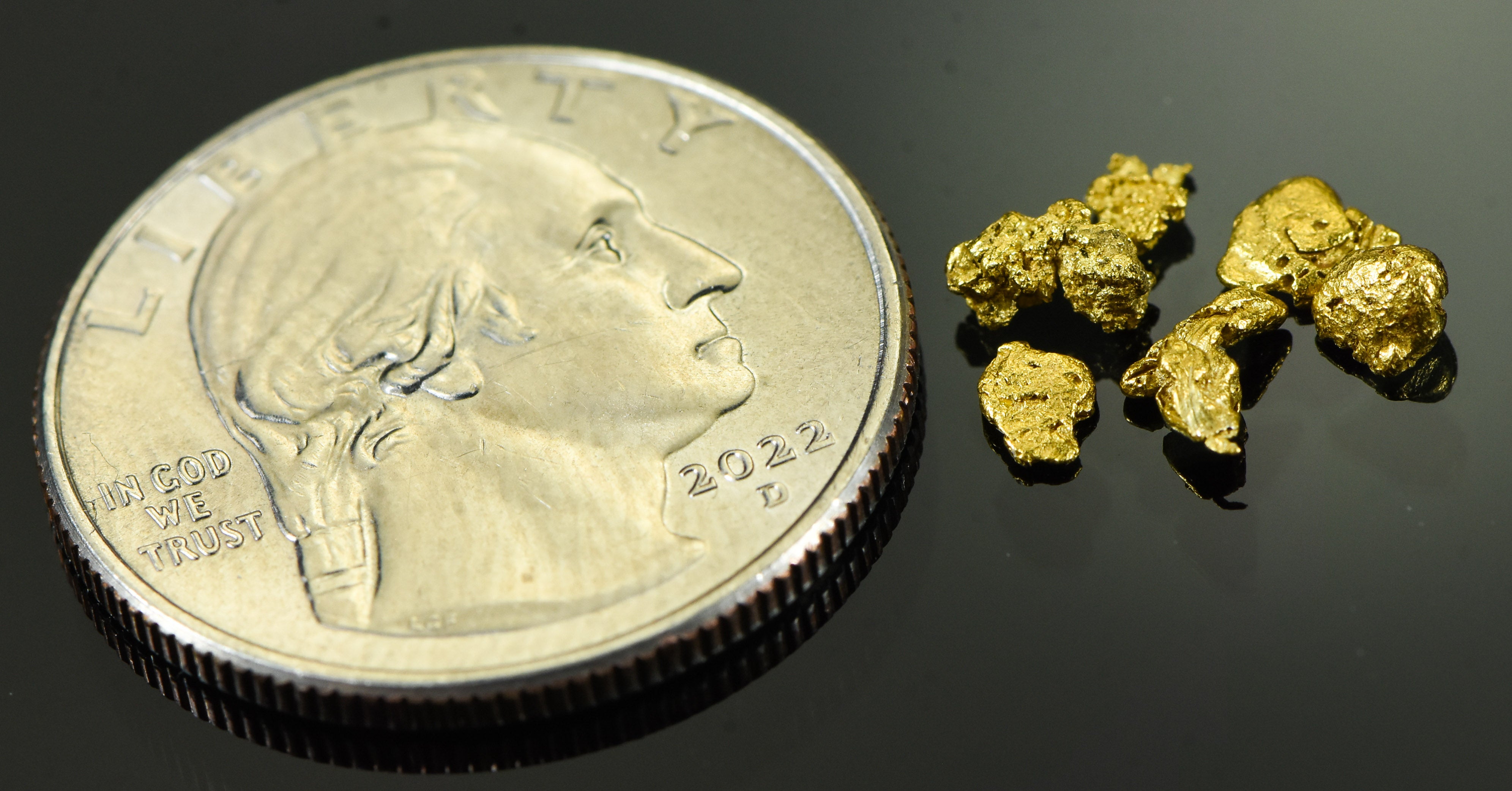 Alaskan Yukon Gold Rush Nuggets #8 Mesh .78 Grams or 1/2 dwt of Fines